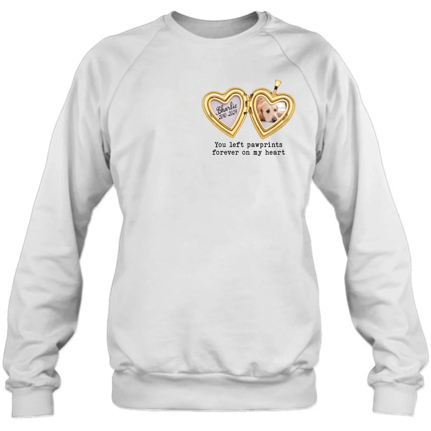 Personalized Dog T-Shirt/Sweatshirt/Hoodie - Gift Idea For Dog Lovers - You Left Pawprints Forever On My Heart