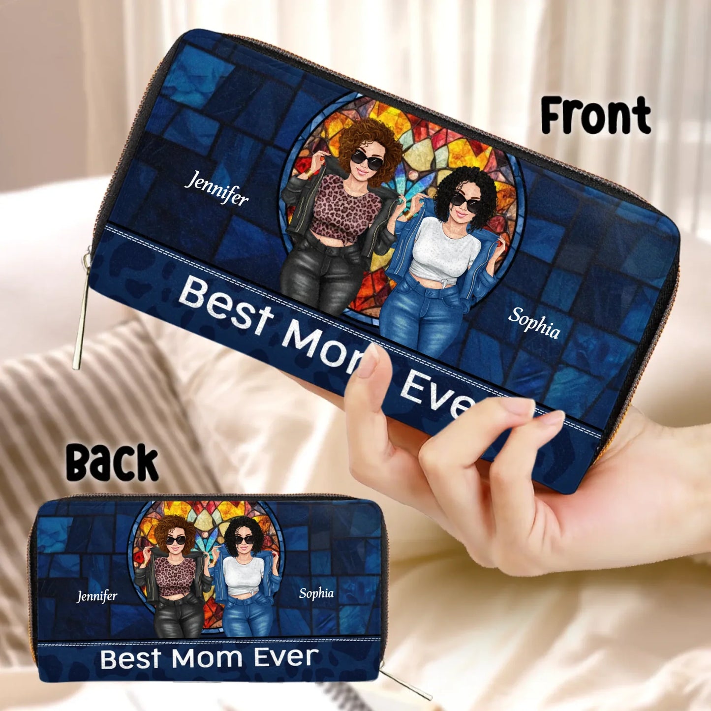 Personalized Best Mom Ever Long Wallet - Mother's Day Gift Idea From Daughter