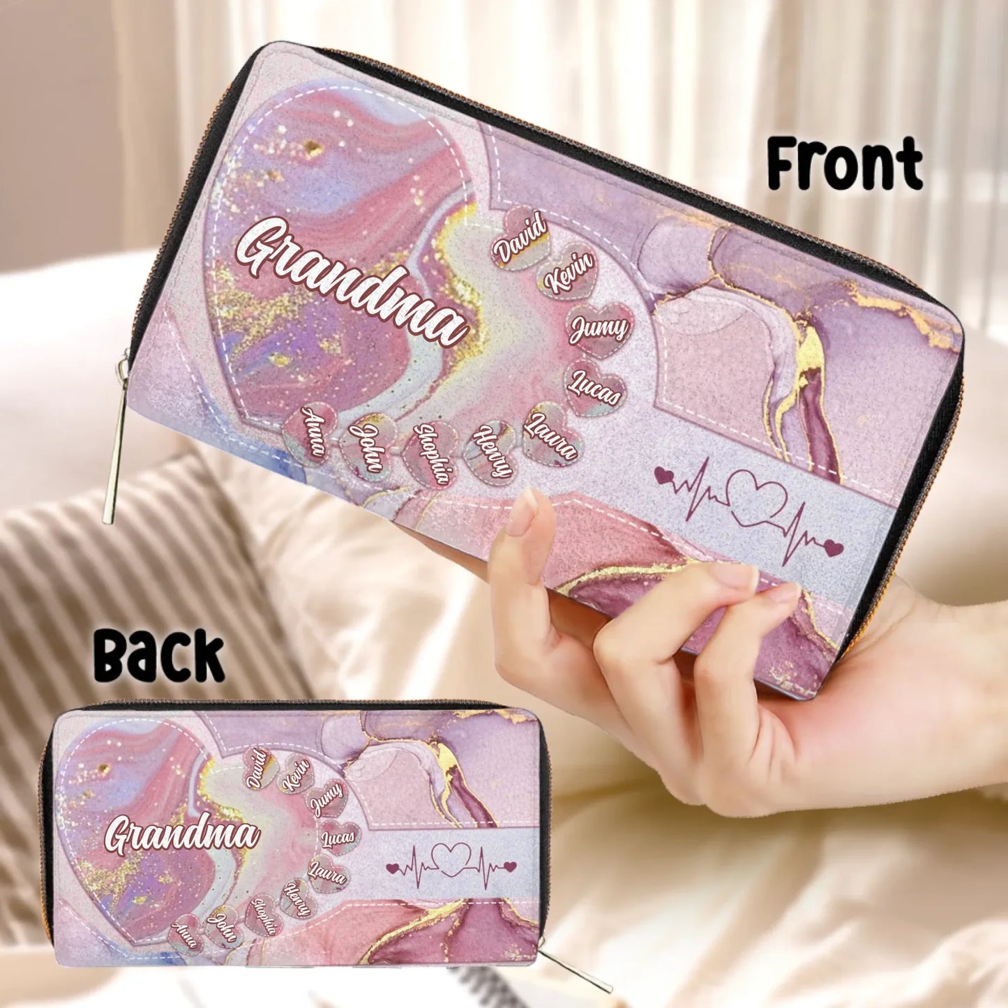 Personalized Grandma/Mom Long Wallet - Best Gift for Mother/Grandma