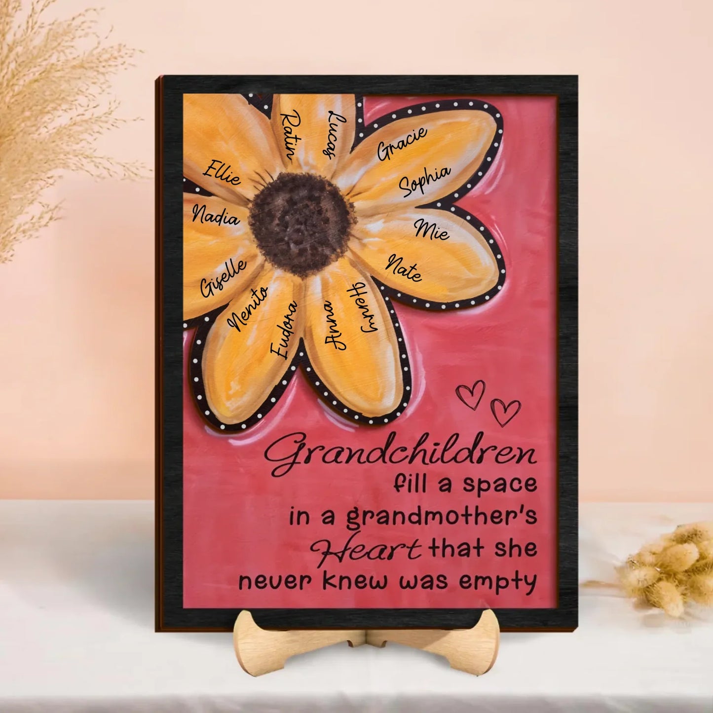 Personalized Grandmother Wooden Art - Mother's Day Gift To Grandma - Grandchildren Fill A Space In A Grandmother's Heart