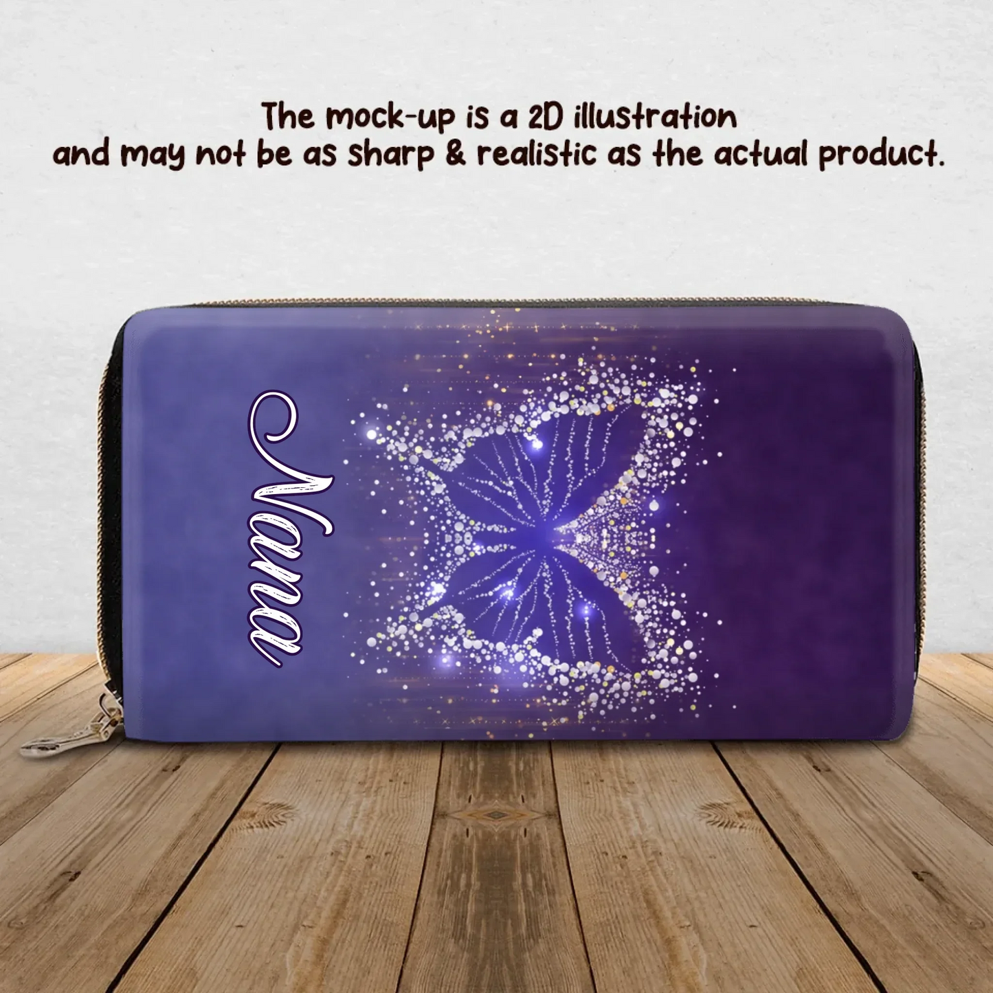 Personalized Grandma Butterfly Long Wallet - Mother's Day Gift For Grandma/ Mom