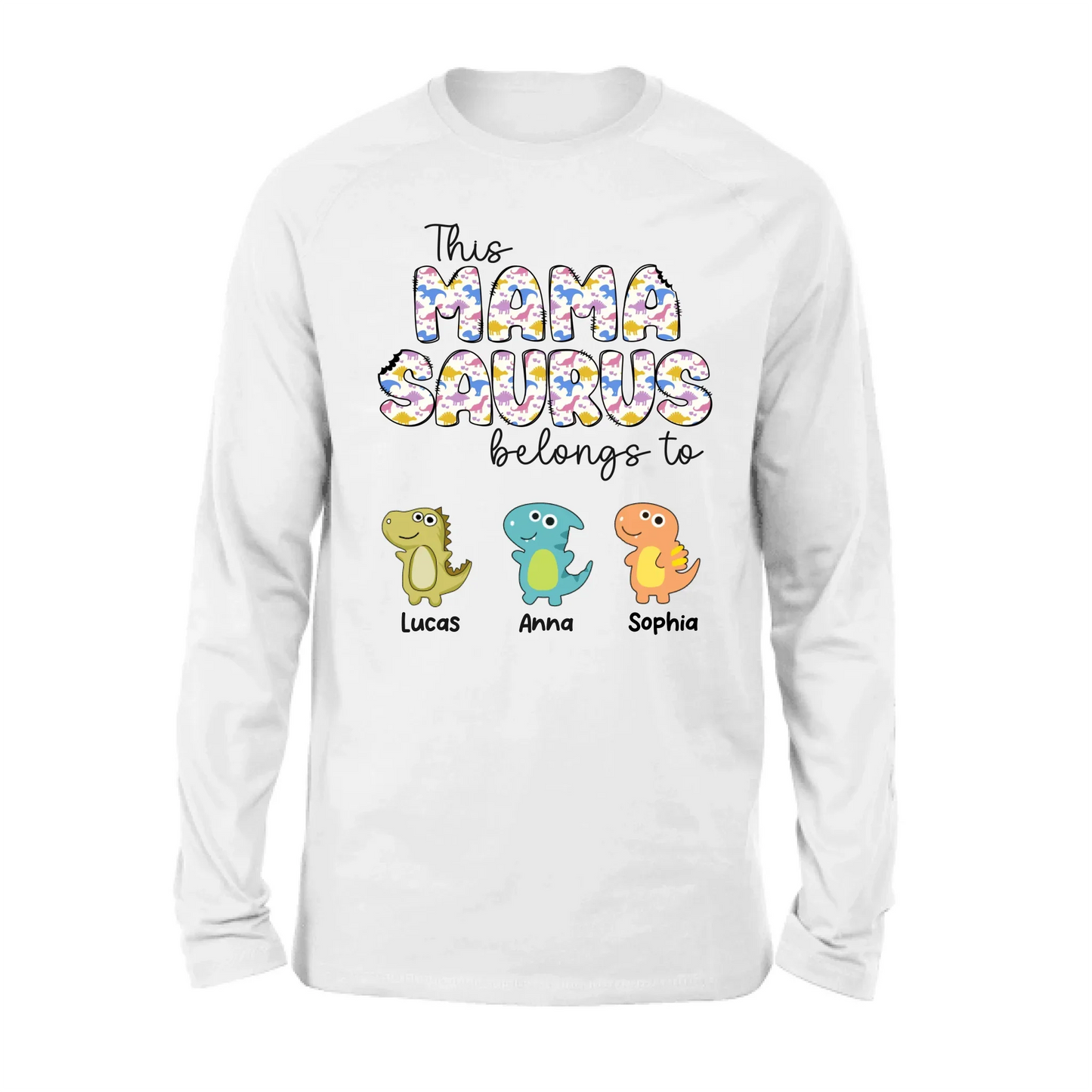 Personalized Mamasaurus T-Shirt/ Long Sleeve/  Sweatshirt/ Hoodie - Mother's Day Gift For Mom