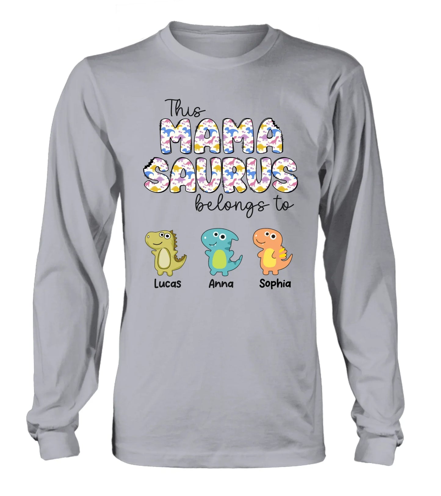 Personalized Mamasaurus T-Shirt/ Long Sleeve/  Sweatshirt/ Hoodie - Mother's Day Gift For Mom
