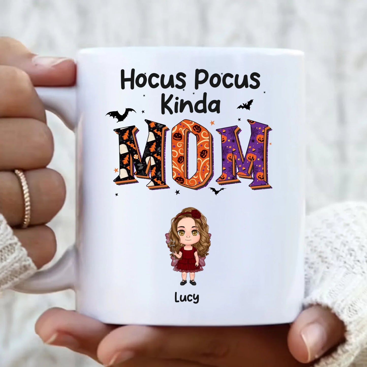 Personalized Hocus Pocus Kinda Mom Coffee Mug - Up to 5 Kids - Mother's Day Gift Idea for Grandma/Mom
