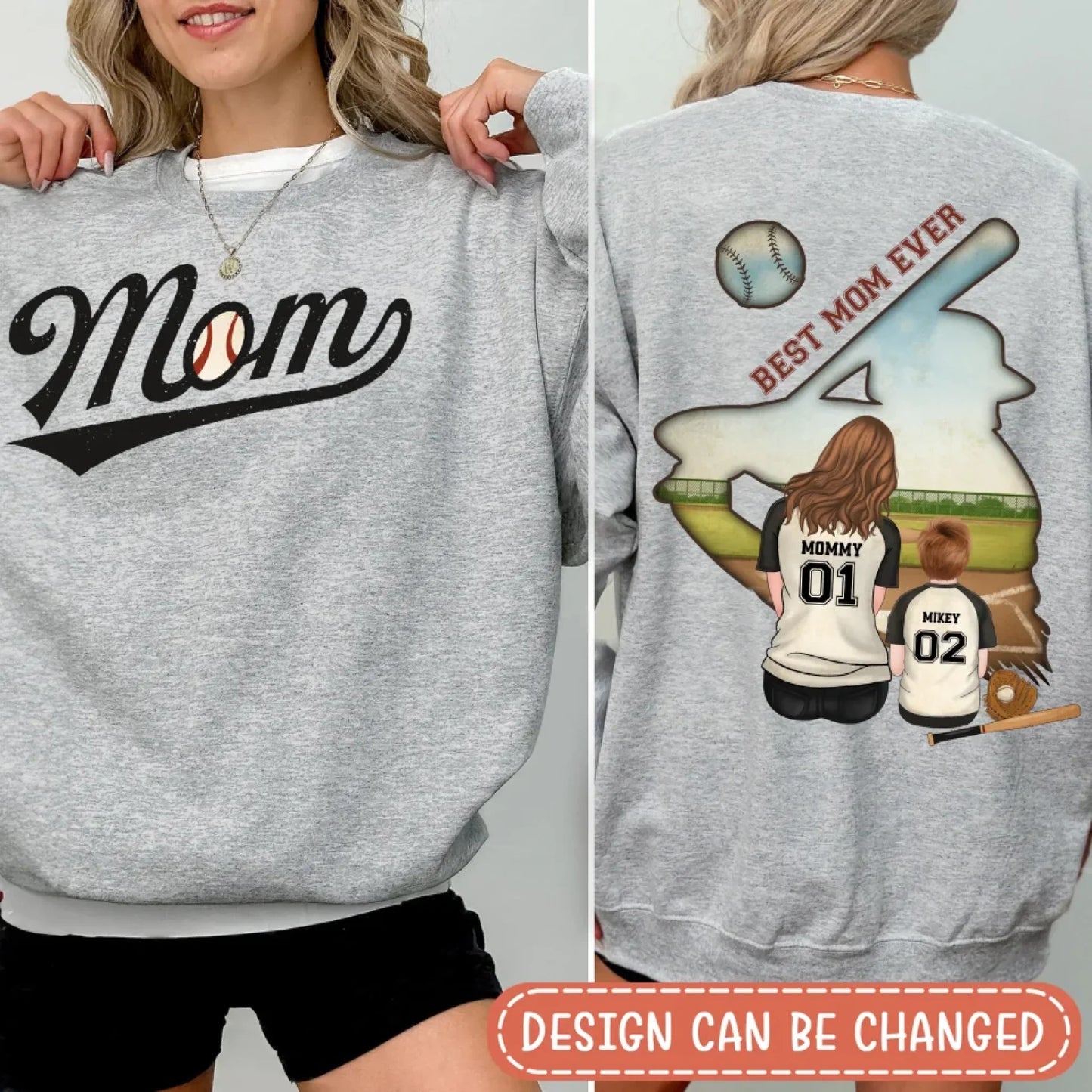 Personalized Baseball Mom T-shirt/ Hoodie/ Sweater - Mother's Day Gifts Idea - Best Mom Ever