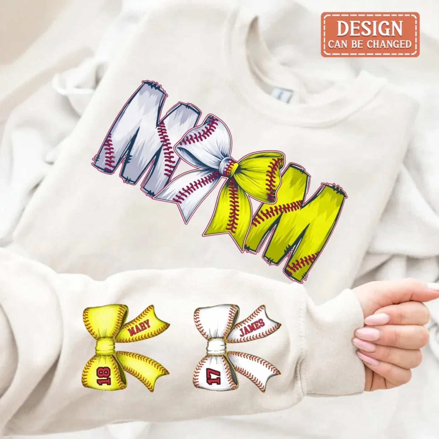 Personalized Baseball Softball Mom AOP Sweater - Up to 6 Kids - Mother's Day Gift Idea