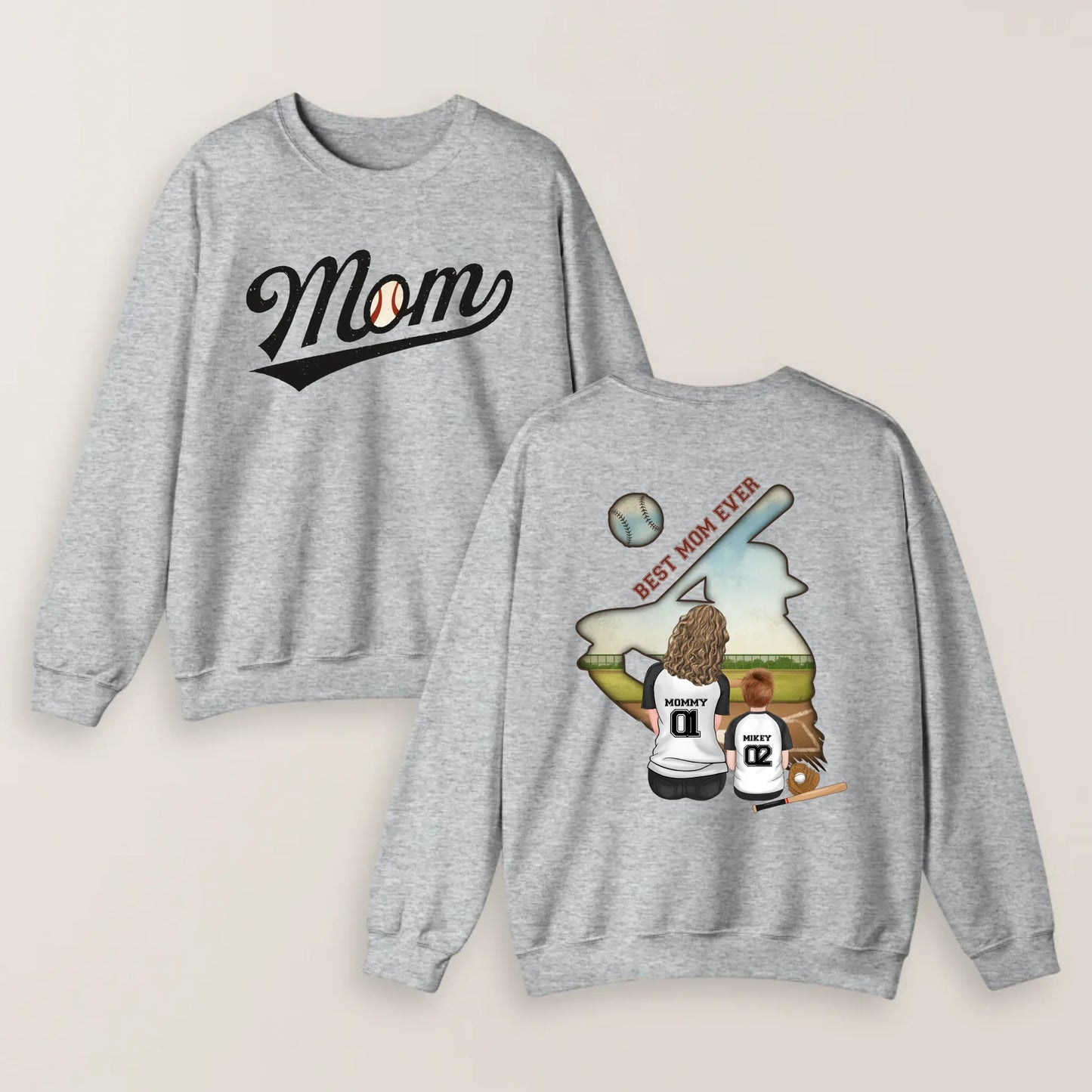 Personalized Baseball Mom T-shirt/ Hoodie/ Sweater - Mother's Day Gifts Idea - Best Mom Ever