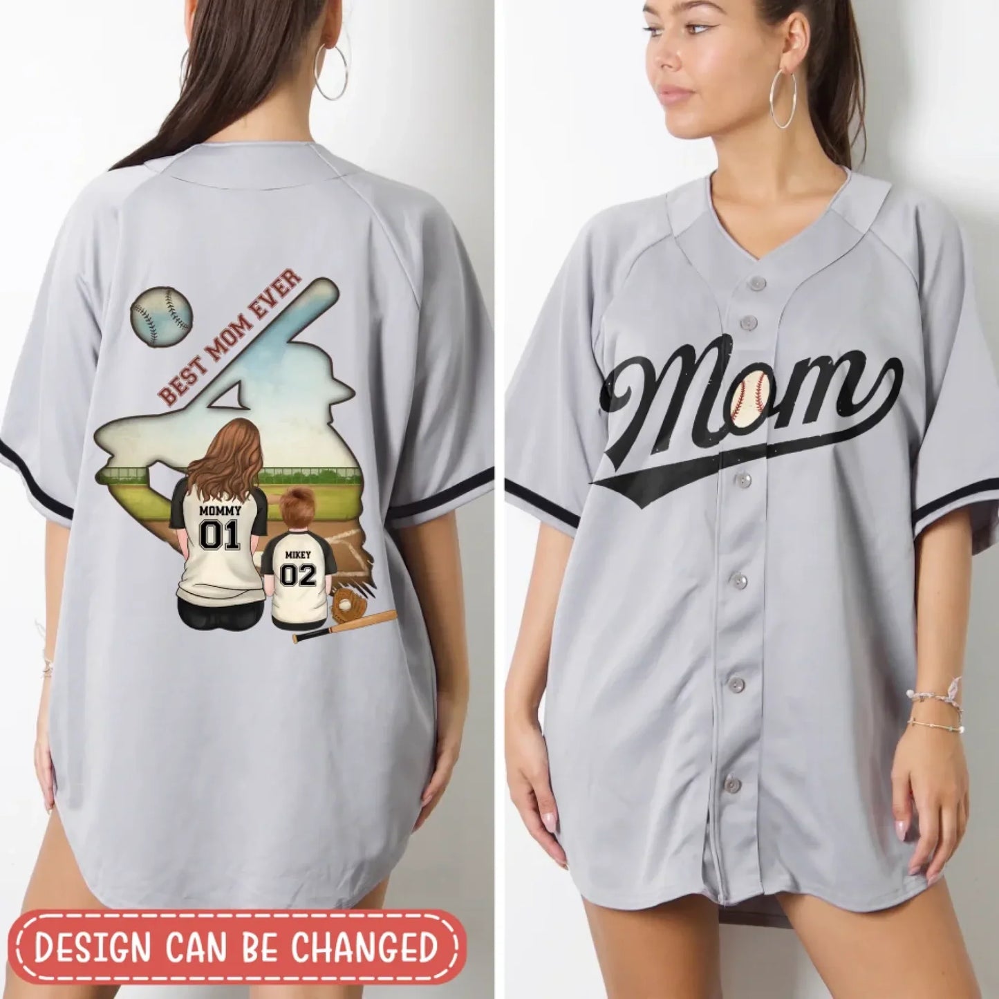 Personalized Best Mom Ever Baseball Jersey - Mother's Day Gifts Idea
