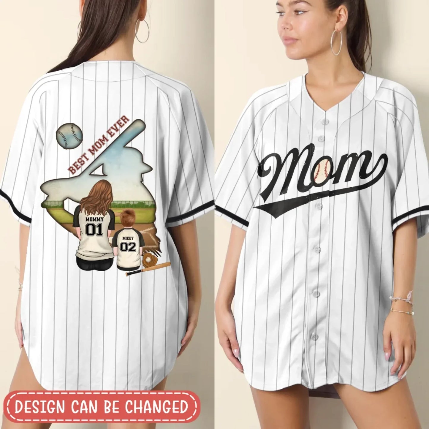 Personalized Best Mom Ever Baseball Jersey - Mother's Day Gifts Idea