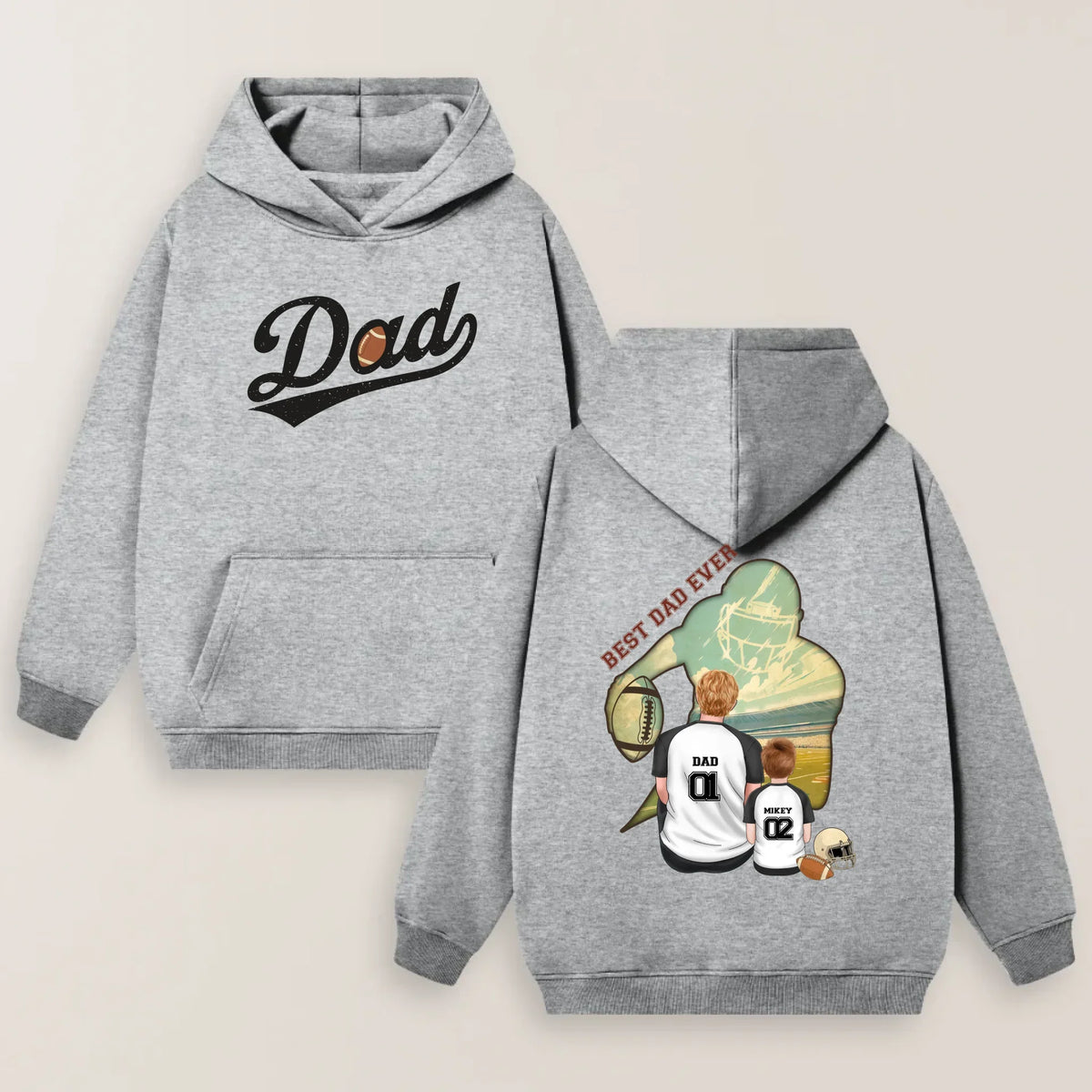 Personalized Football Dad T-shirt/ Hoodie/ Sweater - Father's Day Gifts Idea - Best Dad Ever