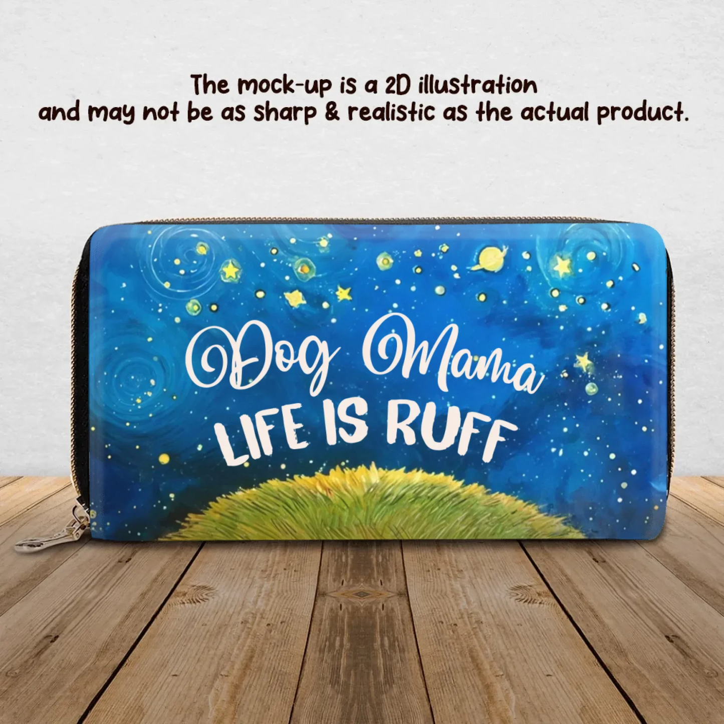 Personalized Dog Mom Long Wallet - Mother's Day Gift Idea For Dog Lover - Dog Mama Life Is Ruff