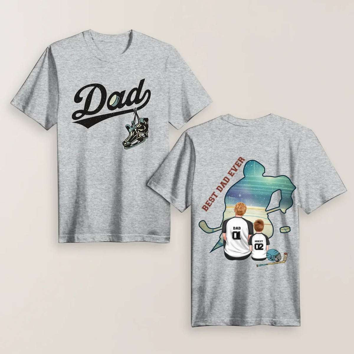 Personalized Ice Hockey Dad T-shirt/ Hoodie/ Sweater - Father's Day Gifts Idea - Best Dad Ever