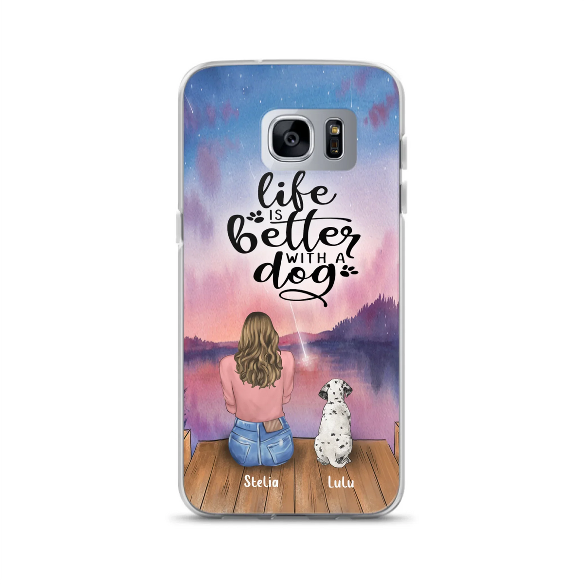 Custom Personalized Dog Mom Phone Case - Gifts For Dog Lovers With Upto 4 Dogs - Life Is Better With A Dog - Case For iPhone, Samsung And Xiaomi