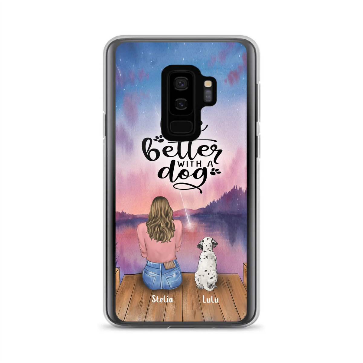 Custom Personalized Dog Mom Phone Case - Gifts For Dog Lovers With Upto 4 Dogs - Life Is Better With A Dog - Case For iPhone, Samsung And Xiaomi