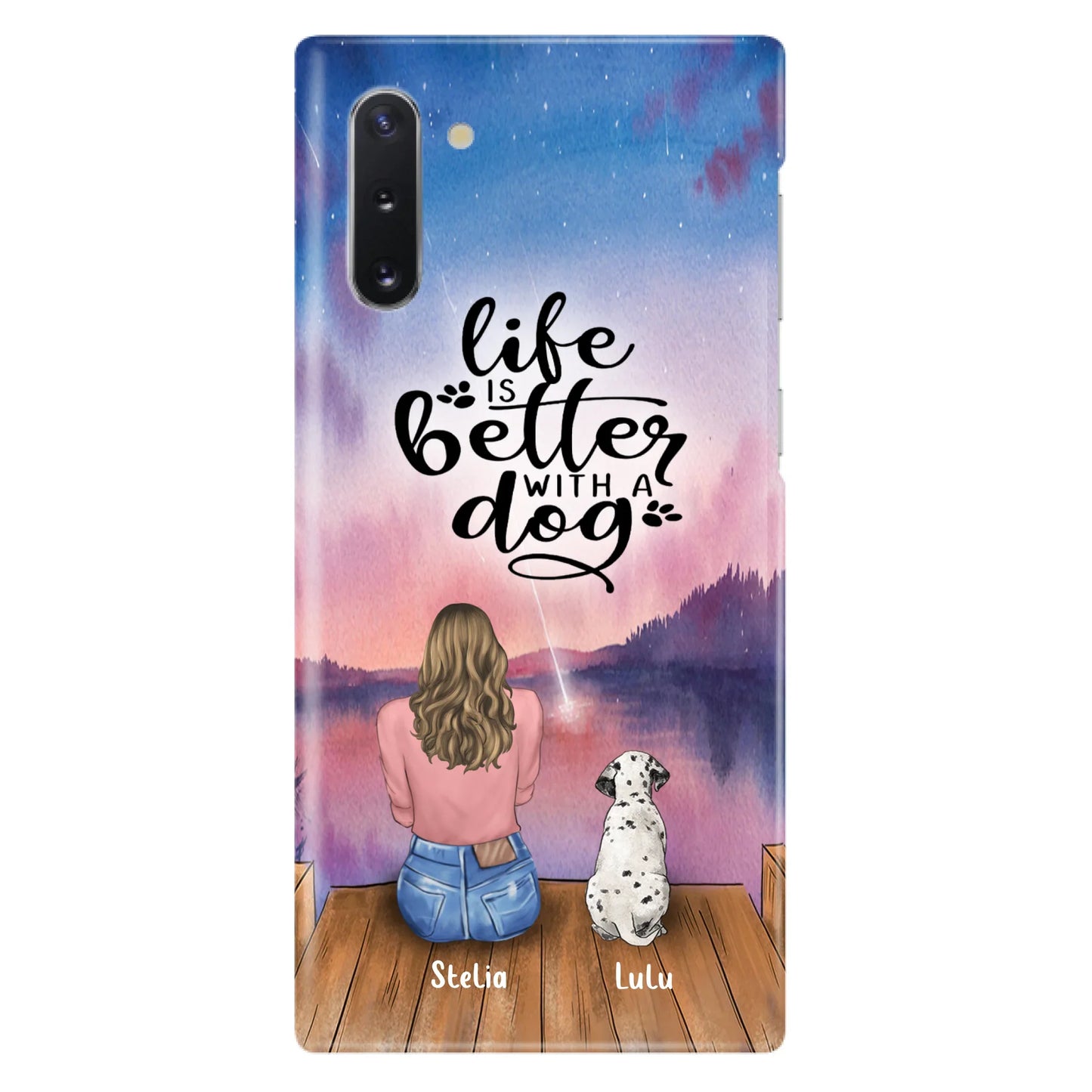 Personalized Dog Mom Phone Case - Gifts For Dog Lovers With Up to 4 Dogs - Life Is Better With A Dog - Case For iPhone, Samsung And Xiaomi
