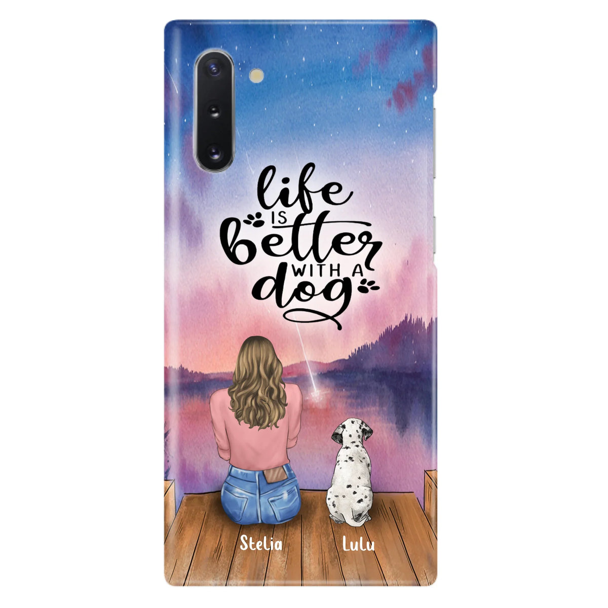 Custom Personalized Dog Mom Phone Case - Gifts For Dog Lovers With Upto 4 Dogs - Life Is Better With A Dog - Case For iPhone, Samsung And Xiaomi
