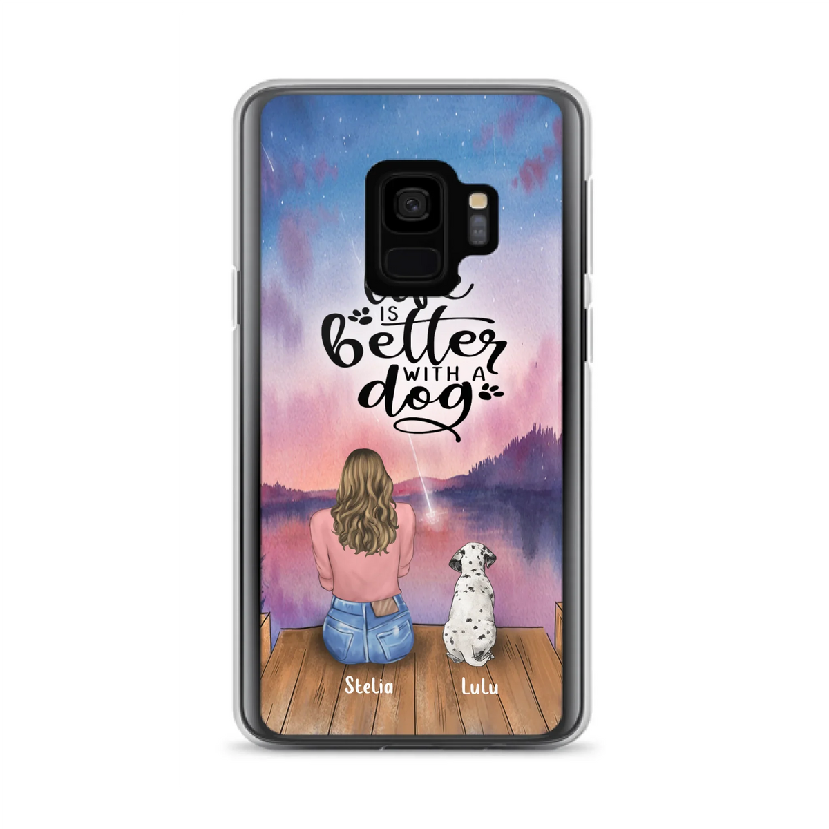 Custom Personalized Dog Mom Phone Case - Gifts For Dog Lovers With Upto 4 Dogs - Life Is Better With A Dog - Case For iPhone, Samsung And Xiaomi