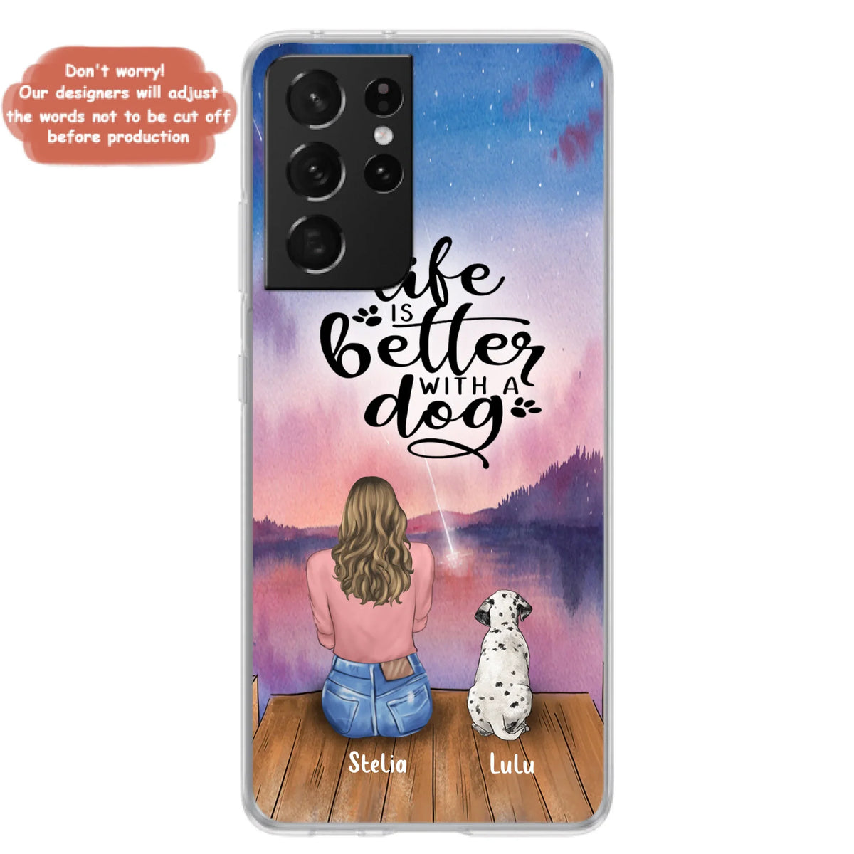 Custom Personalized Dog Mom Phone Case - Gifts For Dog Lovers With Upto 4 Dogs - Life Is Better With A Dog - Case For iPhone, Samsung And Xiaomi