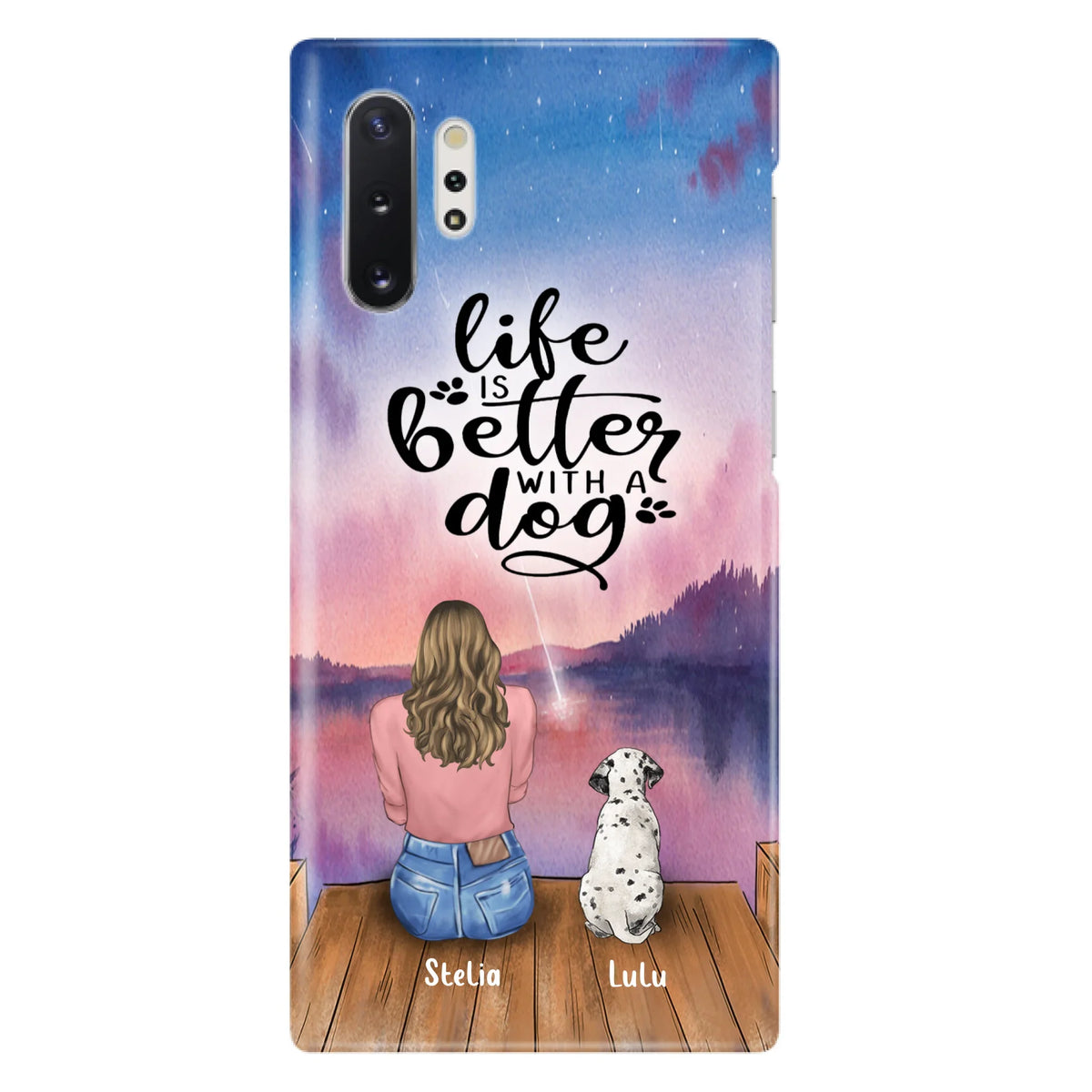 Custom Personalized Dog Mom Phone Case - Gifts For Dog Lovers With Upto 4 Dogs - Life Is Better With A Dog - Case For iPhone, Samsung And Xiaomi