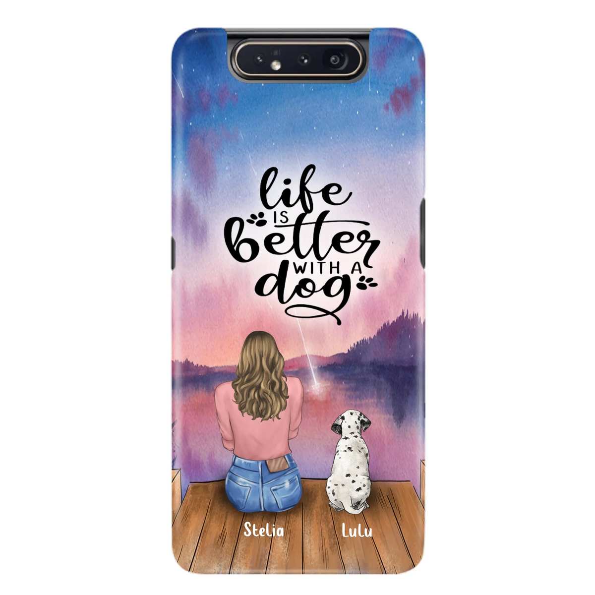 Custom Personalized Dog Mom Phone Case - Gifts For Dog Lovers With Upto 4 Dogs - Life Is Better With A Dog - Case For iPhone, Samsung And Xiaomi
