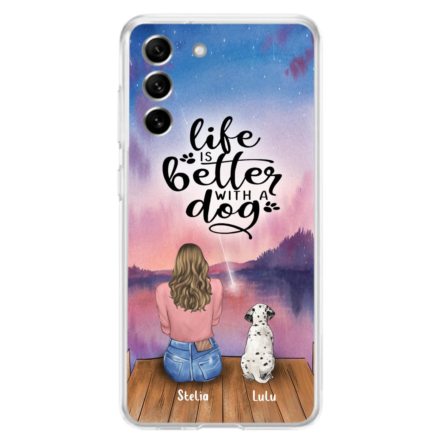 Personalized Dog Mom Phone Case - Gifts For Dog Lovers With Up to 4 Dogs - Life Is Better With A Dog - Case For iPhone, Samsung And Xiaomi