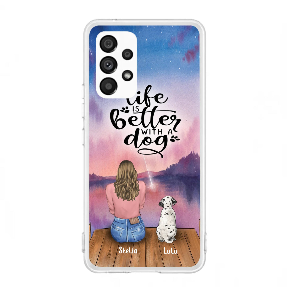 Custom Personalized Dog Mom Phone Case - Gifts For Dog Lovers With Upto 4 Dogs - Life Is Better With A Dog - Case For iPhone, Samsung And Xiaomi