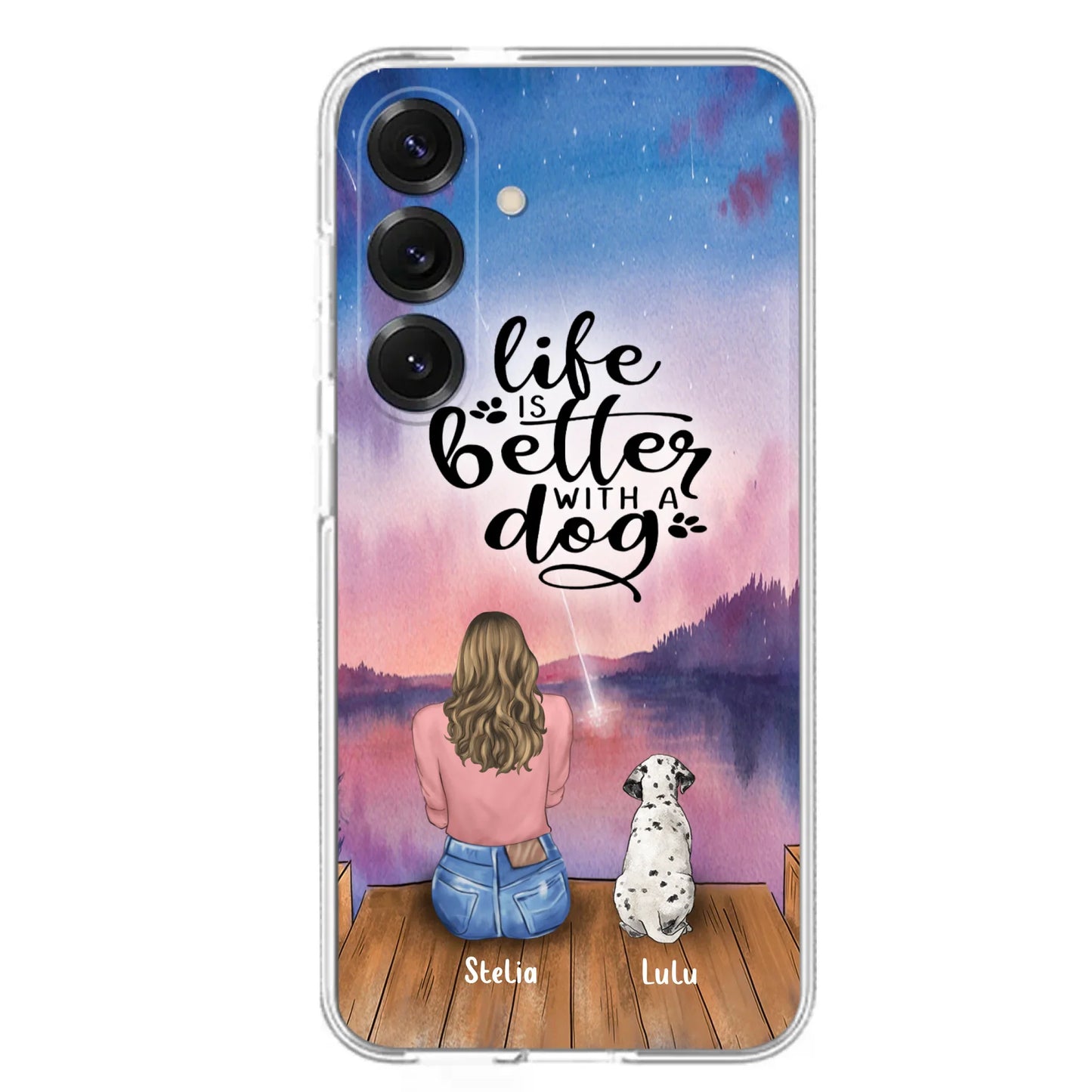Personalized Dog Mom Phone Case - Gifts For Dog Lovers With Up to 4 Dogs - Life Is Better With A Dog - Case For iPhone, Samsung And Xiaomi