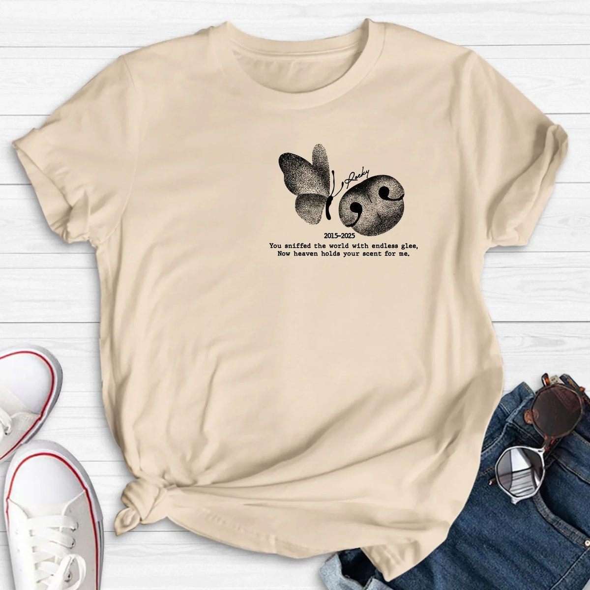 Personalized Memorial Dog Nose T-Shirt/ Sweatshirt/ Hoodie - Memorial Gift Idea For Dog Lovers - Forever In My Heart
