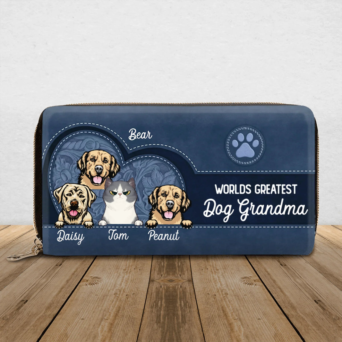 Personalized Pets Long Wallet - Up to 4 Pets - Gift Idea For Pets Lover