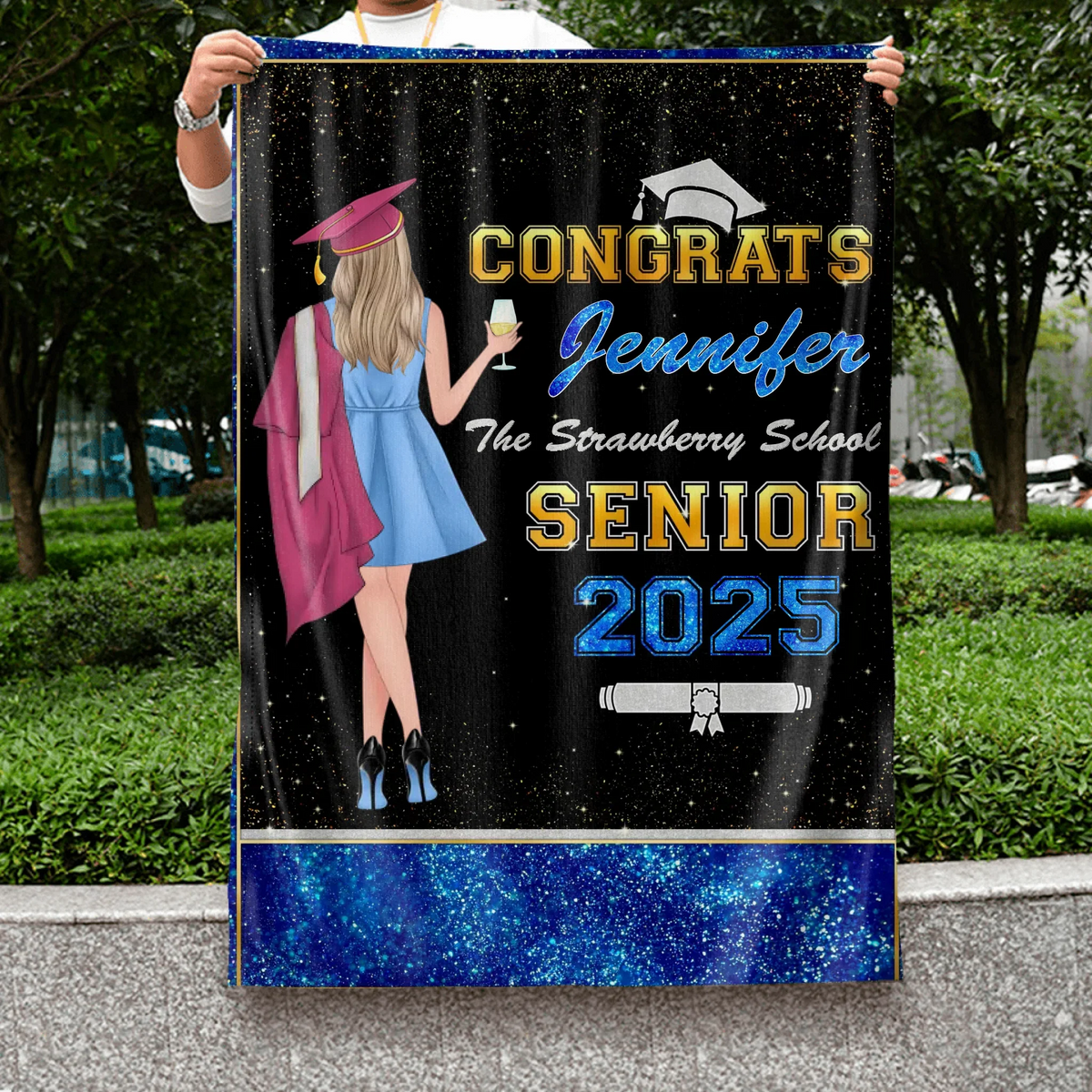 Personalized Graduation Senior Flag - Graduation Gift Idea For Daughter/Friend/Sister - Congrats 2025