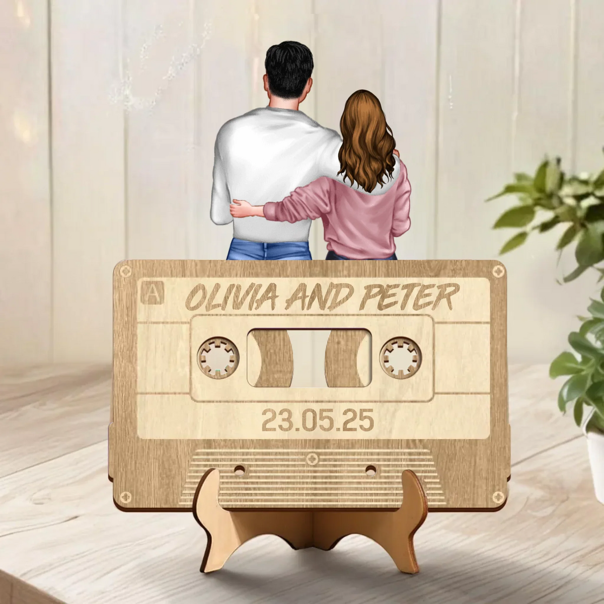 Personalized Music Couple Wooden Art - Gift Idea For Couple