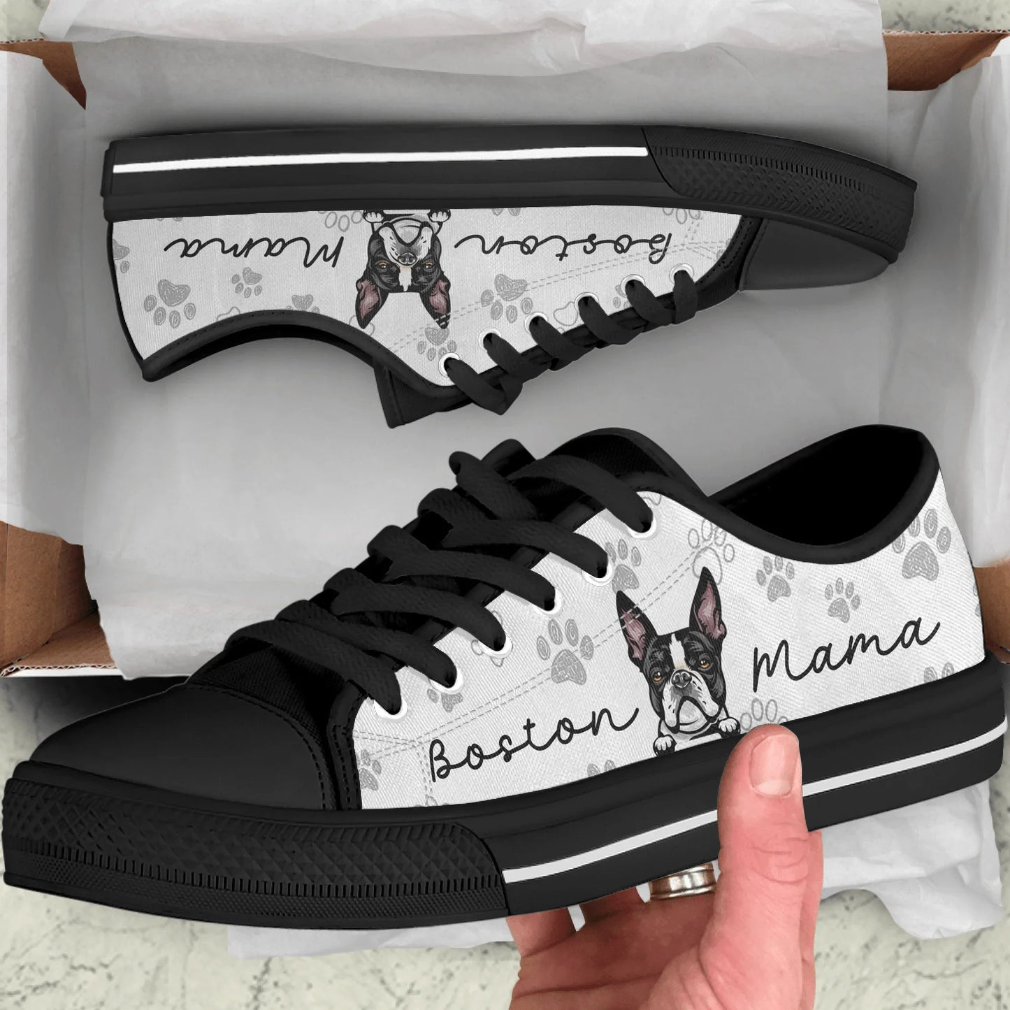 Personalized Front Dog Low Top Sneakers - Gift Idea For Dog Mom/Dog Dad
