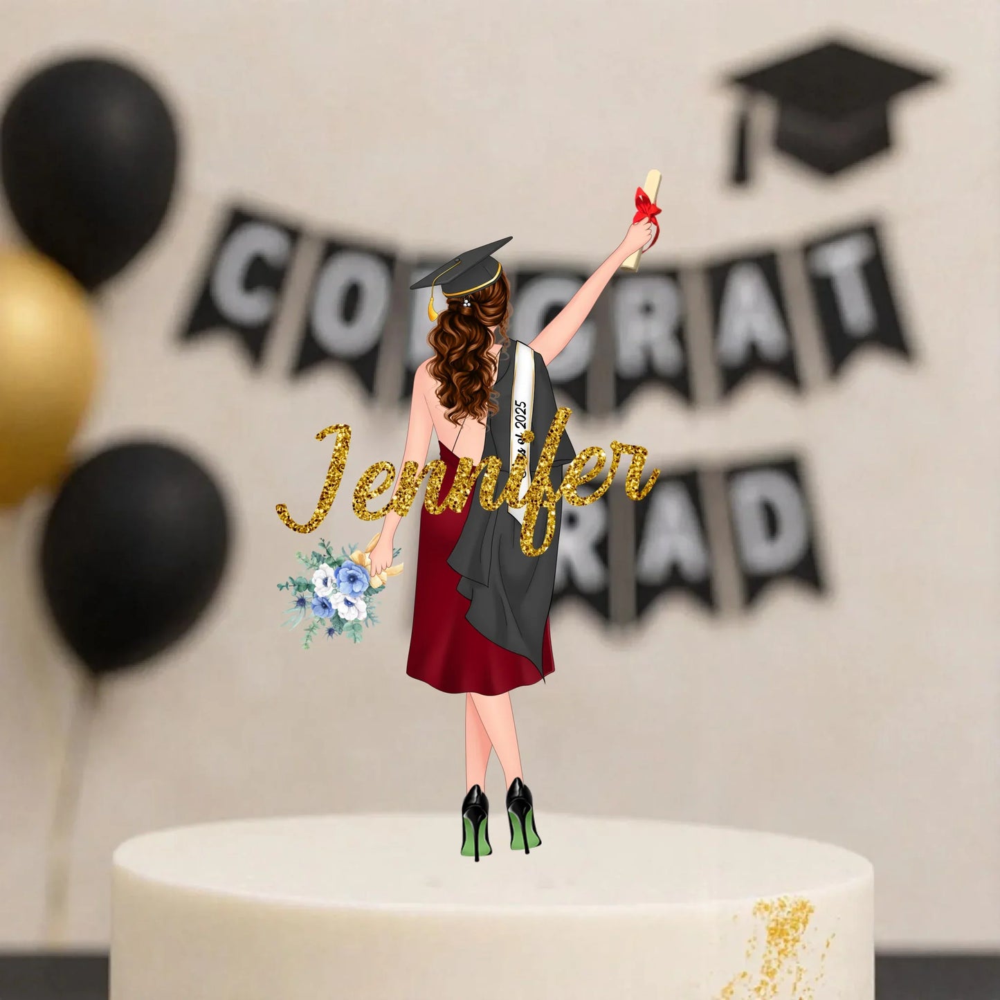 Personalized Graduation Senior Acrylic Cake Topper - Graduation Gift Idea For Daughter/Friend/Sister
