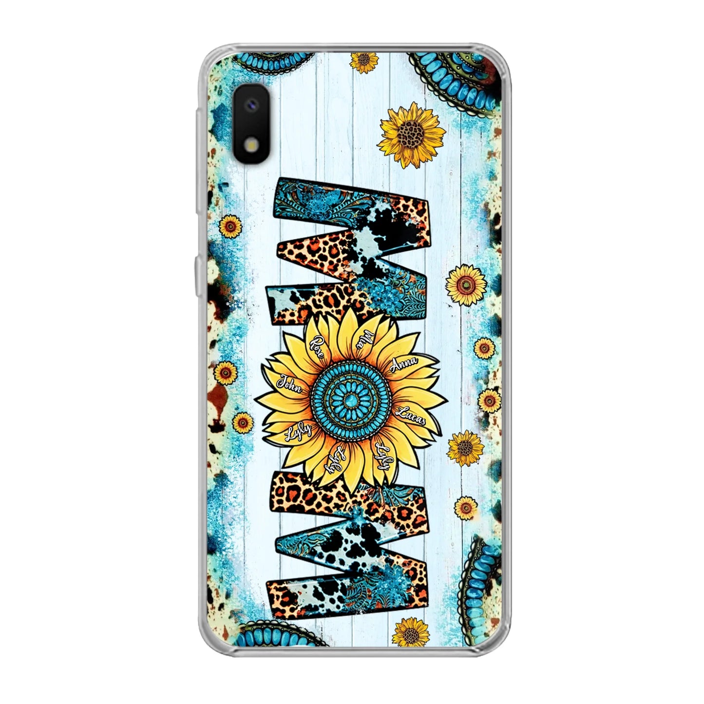 Custom Personalized Mom Sunflower Phone Case - Mother's Day Gift Idea - Upto 8 Kids - Case For iPhone/ Samsung
