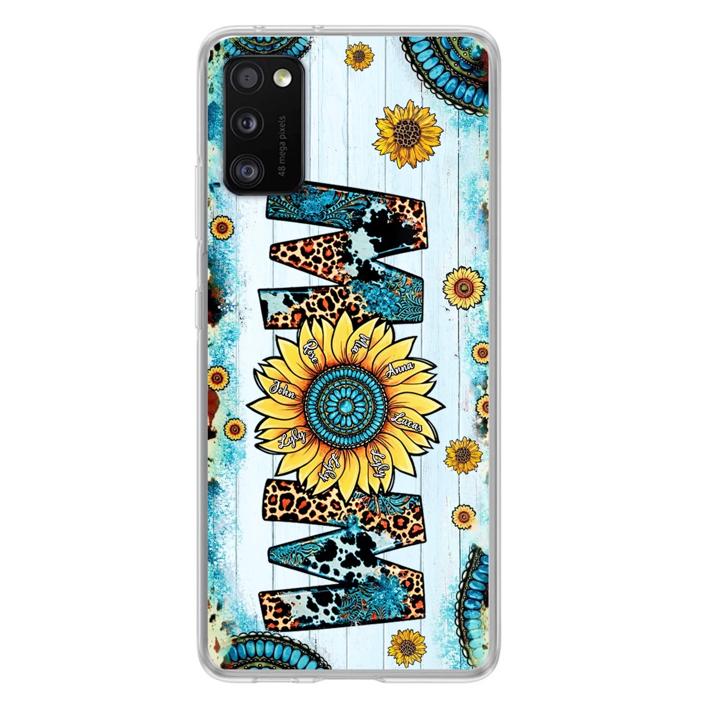 Custom Personalized Mom Sunflower Phone Case - Mother's Day Gift Idea - Upto 8 Kids - Case For iPhone/ Samsung