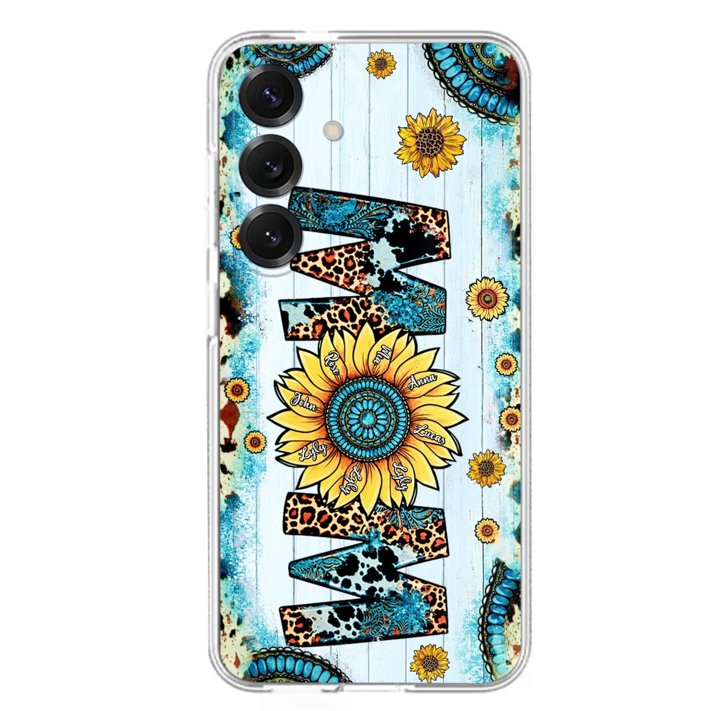 Custom Personalized Mom Sunflower Phone Case - Mother's Day Gift Idea - Upto 8 Kids - Case For iPhone/ Samsung