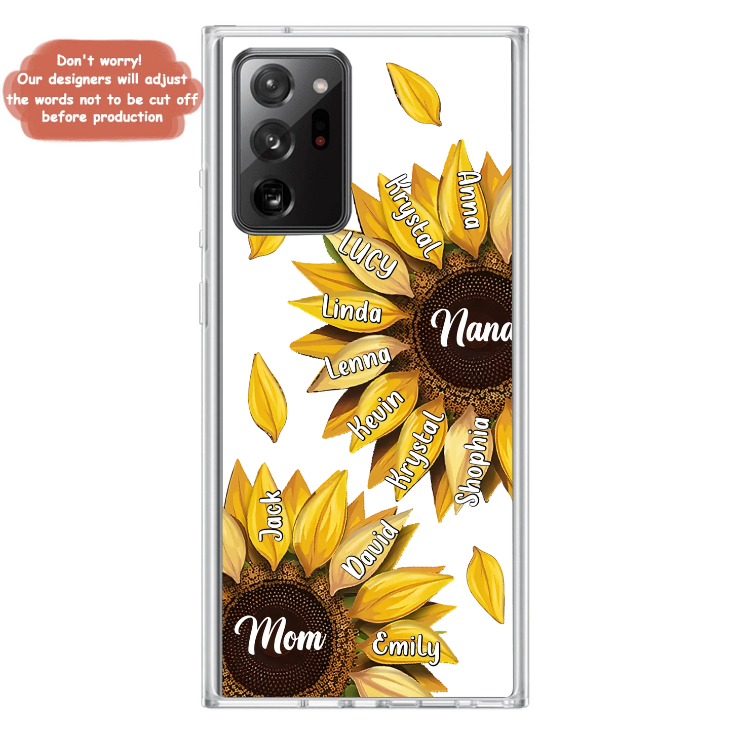 Custom Personalized Sunflower Grandma Phone Case -Upto 11 Kids - Mother's Day Gift Idea for Mom/Grandma -  Case For iPhone/Samsung