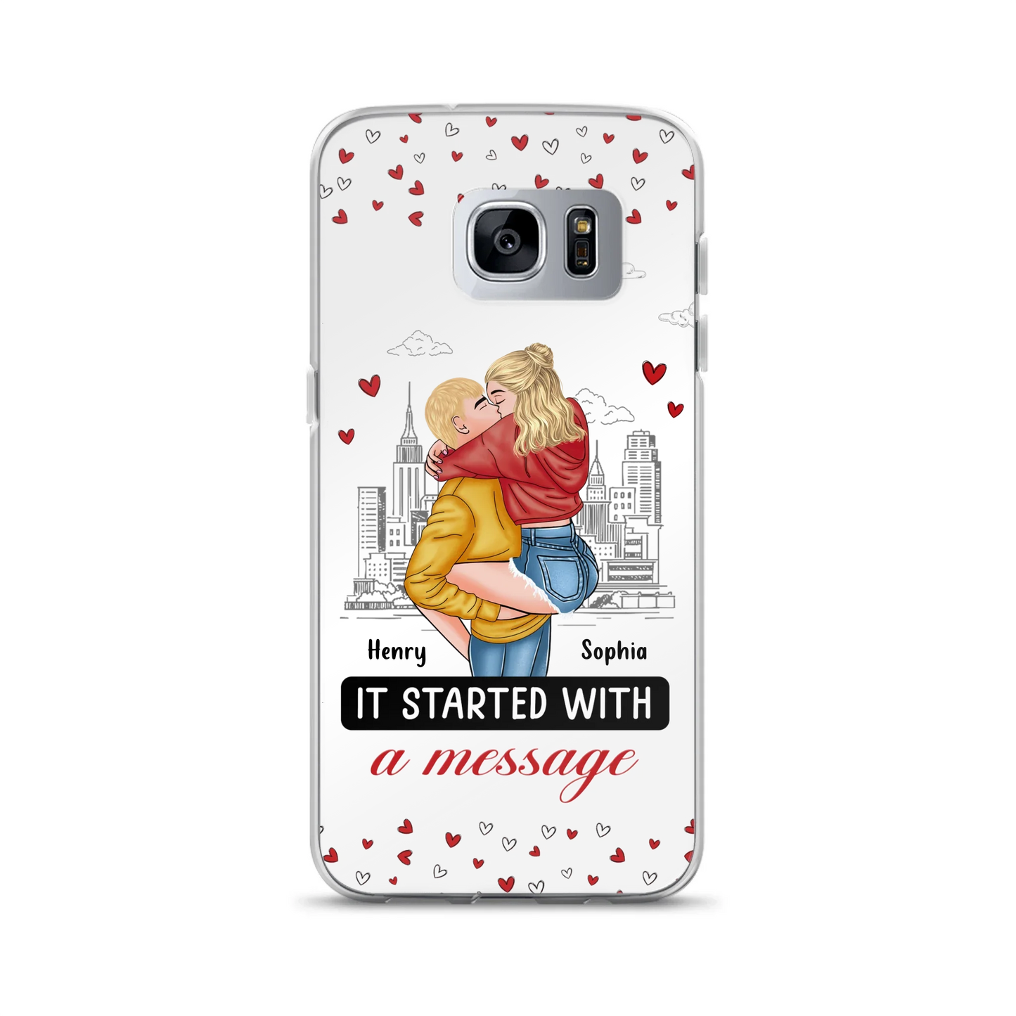 Custom Personalized Couple Phone Case For iPhone/ Samsung - Gift Idea For Couple - It Started With A Message