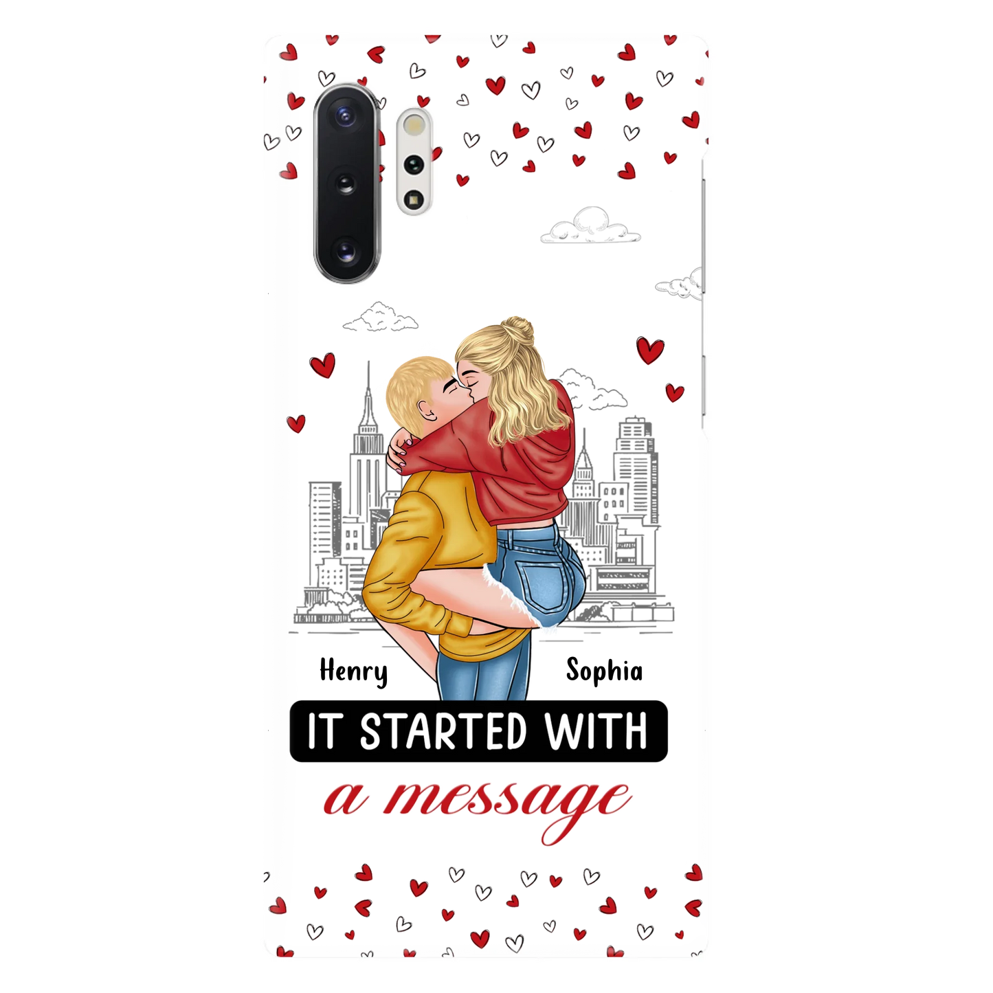 Custom Personalized Couple Phone Case For iPhone/ Samsung - Gift Idea For Couple - It Started With A Message
