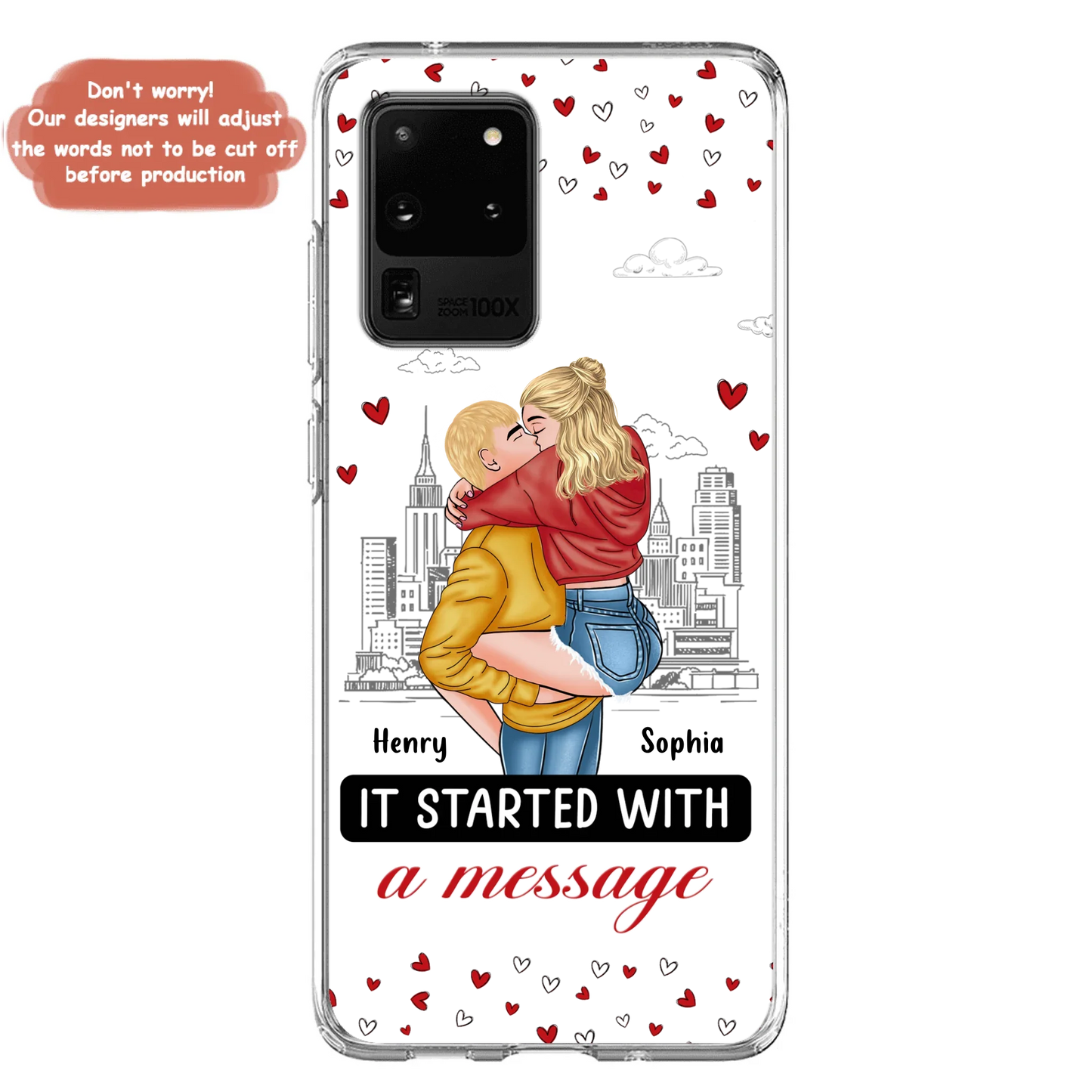 Custom Personalized Couple Phone Case For iPhone/ Samsung - Gift Idea For Couple - It Started With A Message