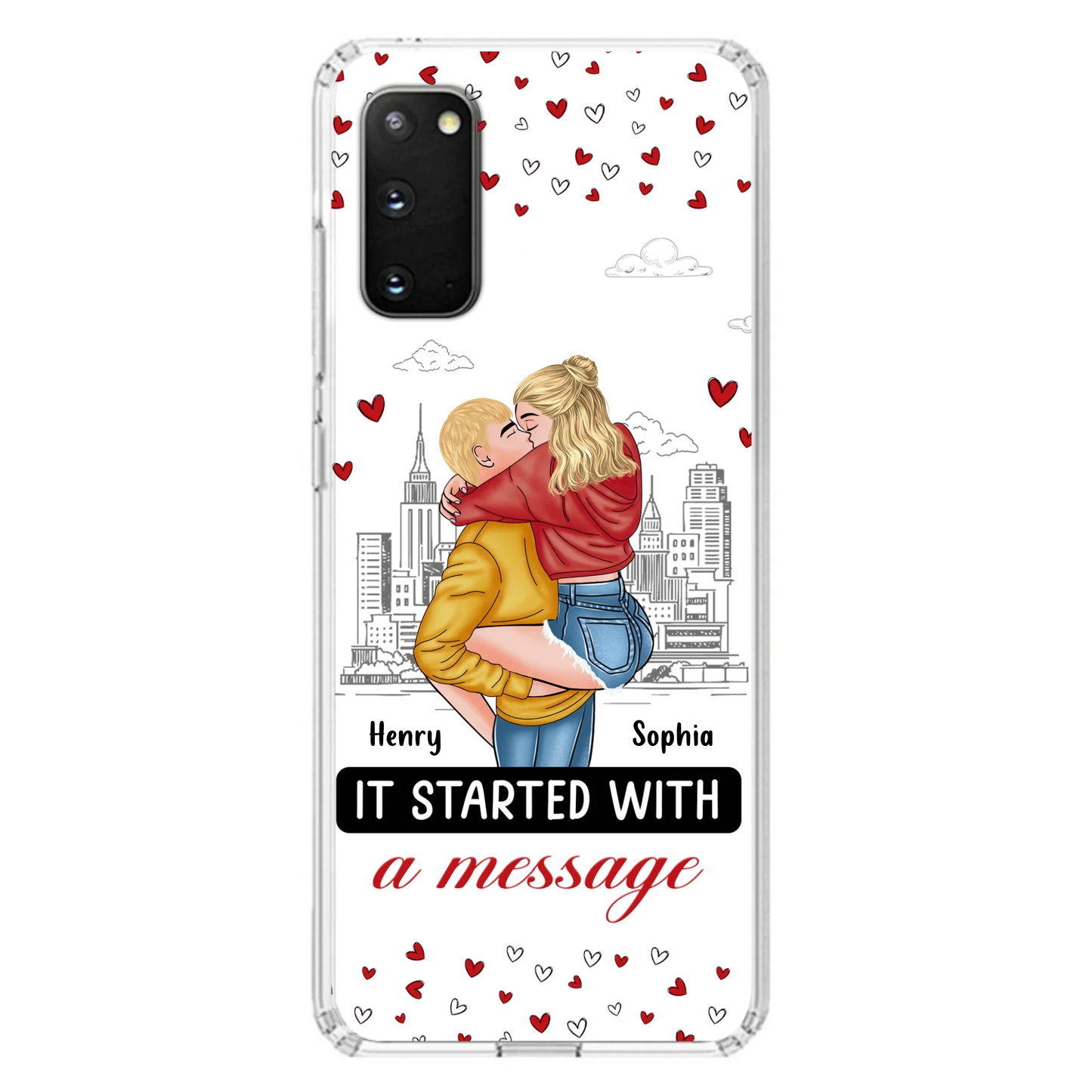 Custom Personalized Couple Phone Case For iPhone/ Samsung - Gift Idea For Couple - It Started With A Message