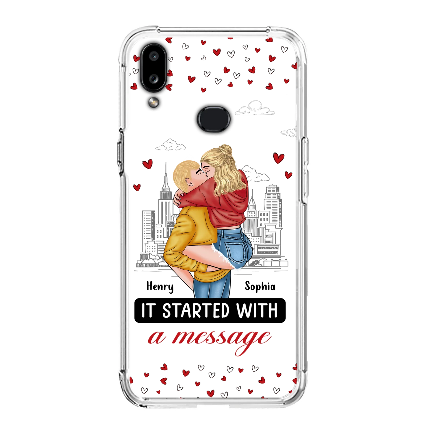 Custom Personalized Couple Phone Case For iPhone/ Samsung - Gift Idea For Couple - It Started With A Message
