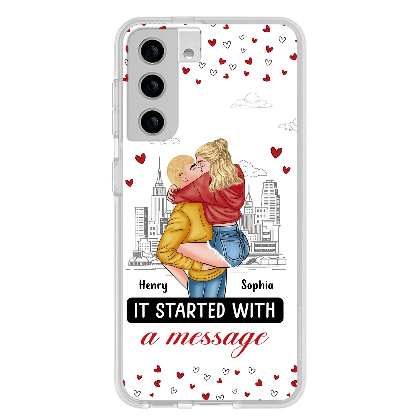 Custom Personalized Couple Phone Case For iPhone/ Samsung - Gift Idea For Couple - It Started With A Message