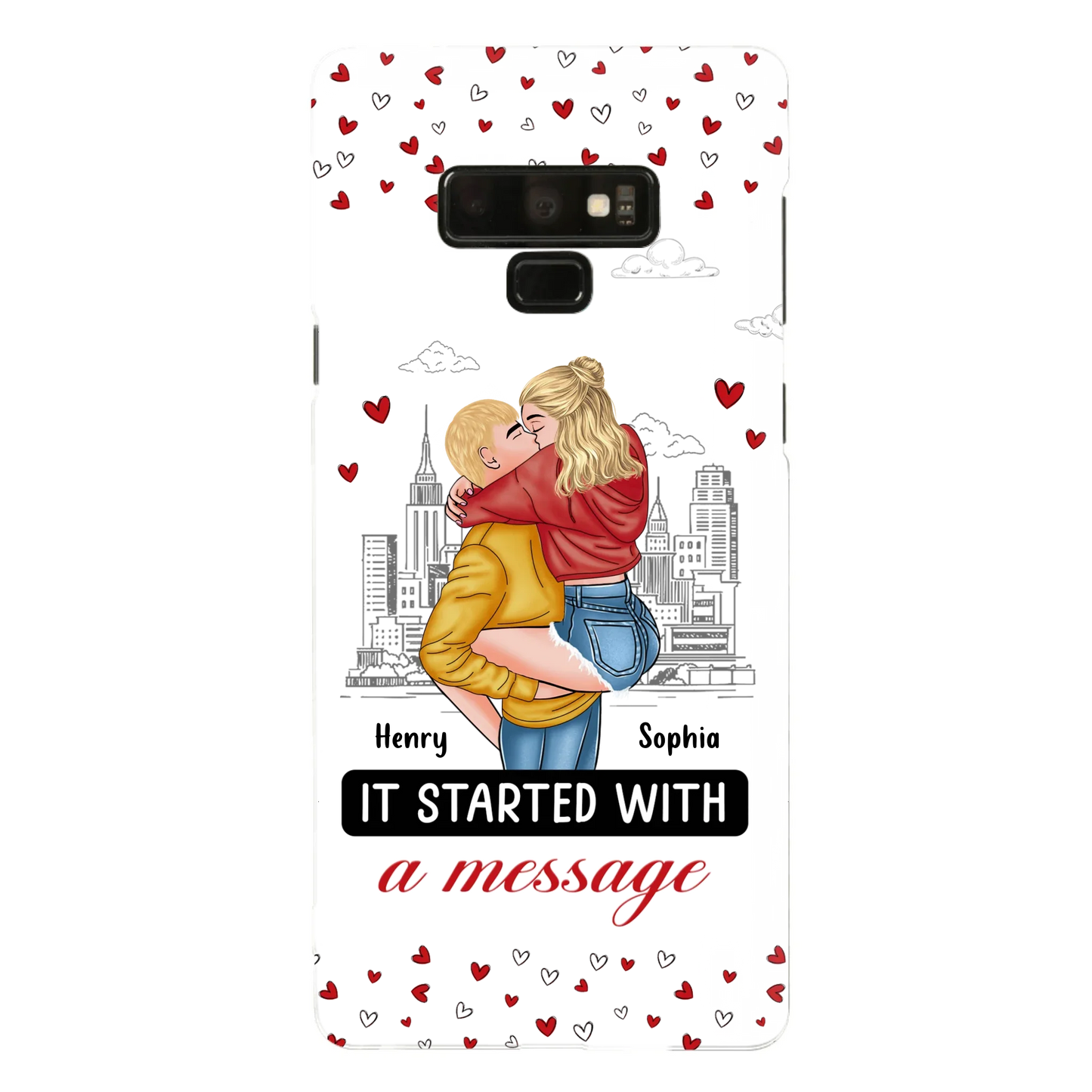 Custom Personalized Couple Phone Case For iPhone/ Samsung - Gift Idea For Couple - It Started With A Message