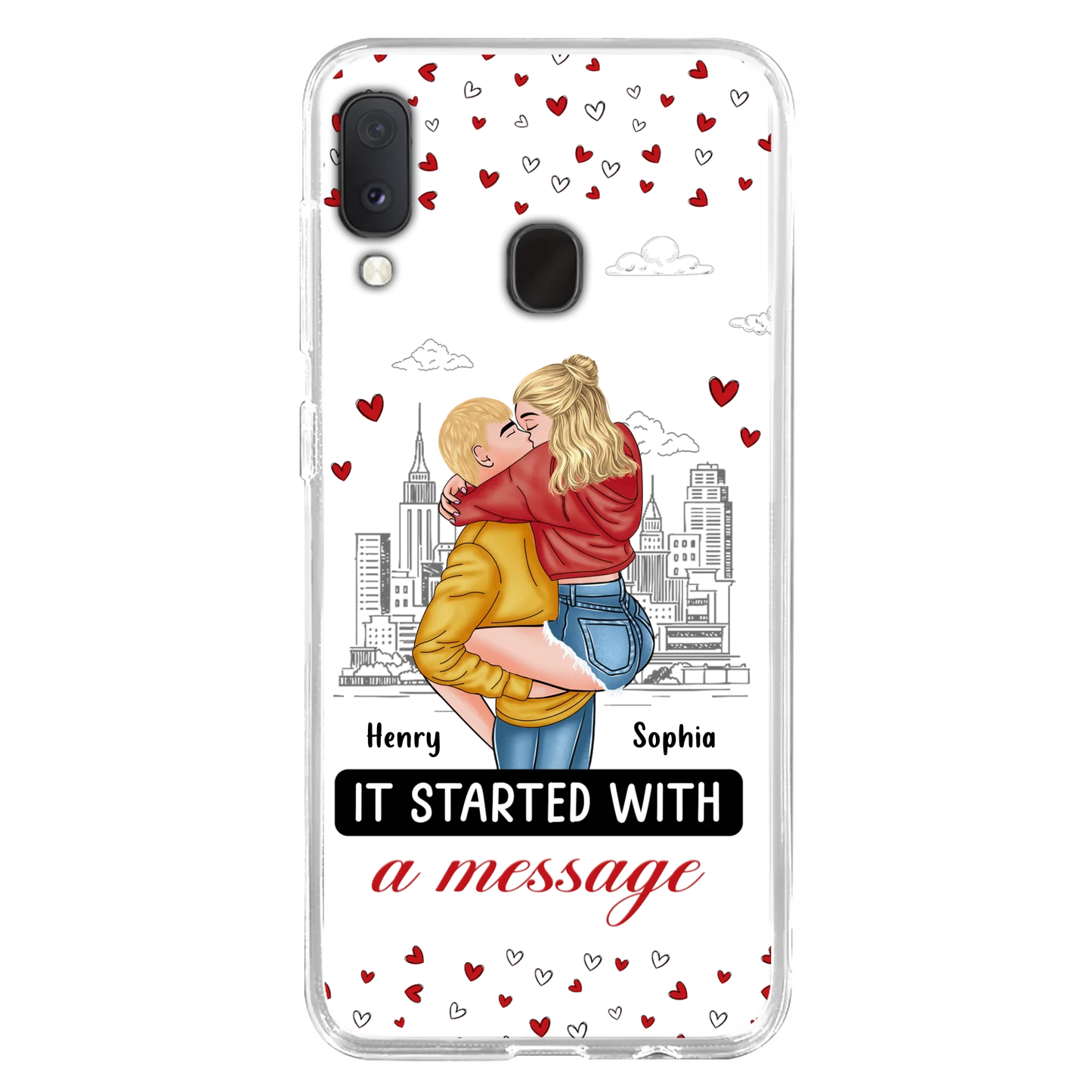 Custom Personalized Couple Phone Case For iPhone/ Samsung - Gift Idea For Couple - It Started With A Message