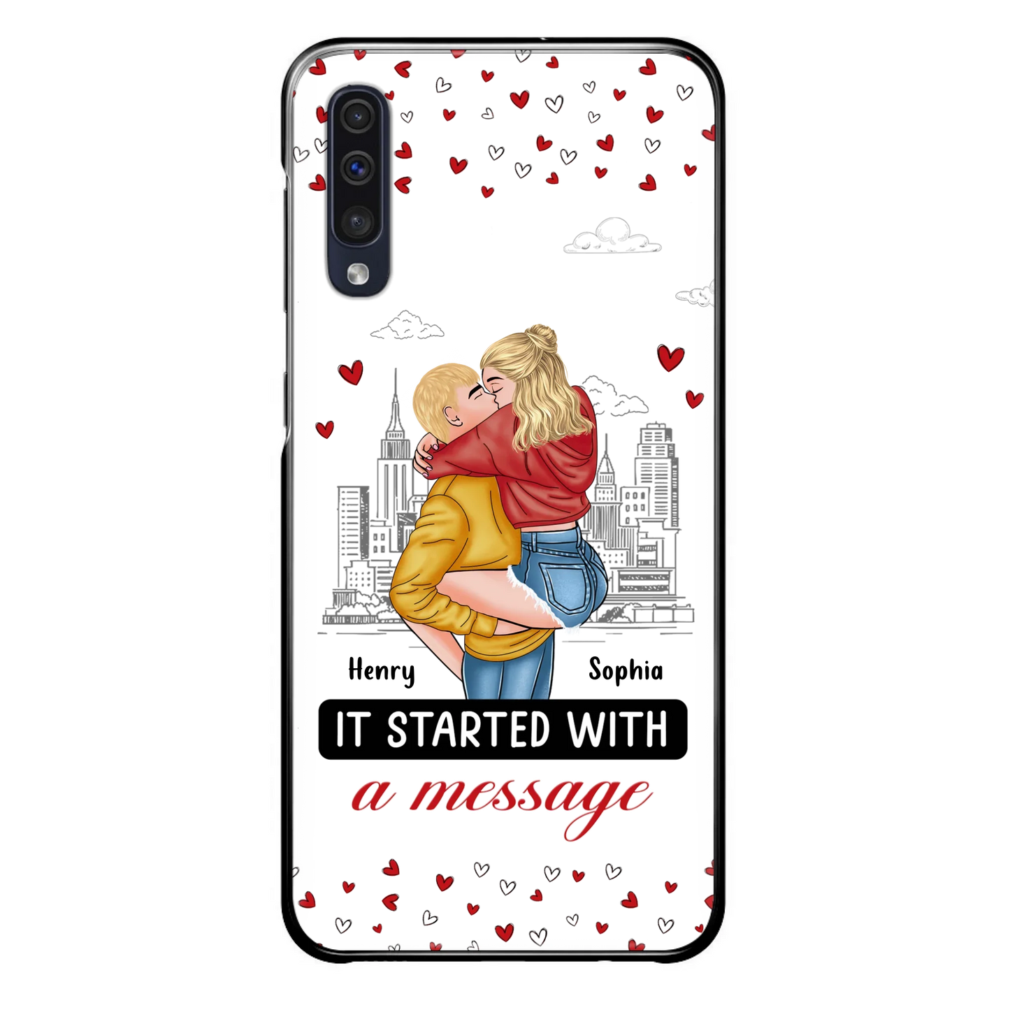 Custom Personalized Couple Phone Case For iPhone/ Samsung - Gift Idea For Couple - It Started With A Message