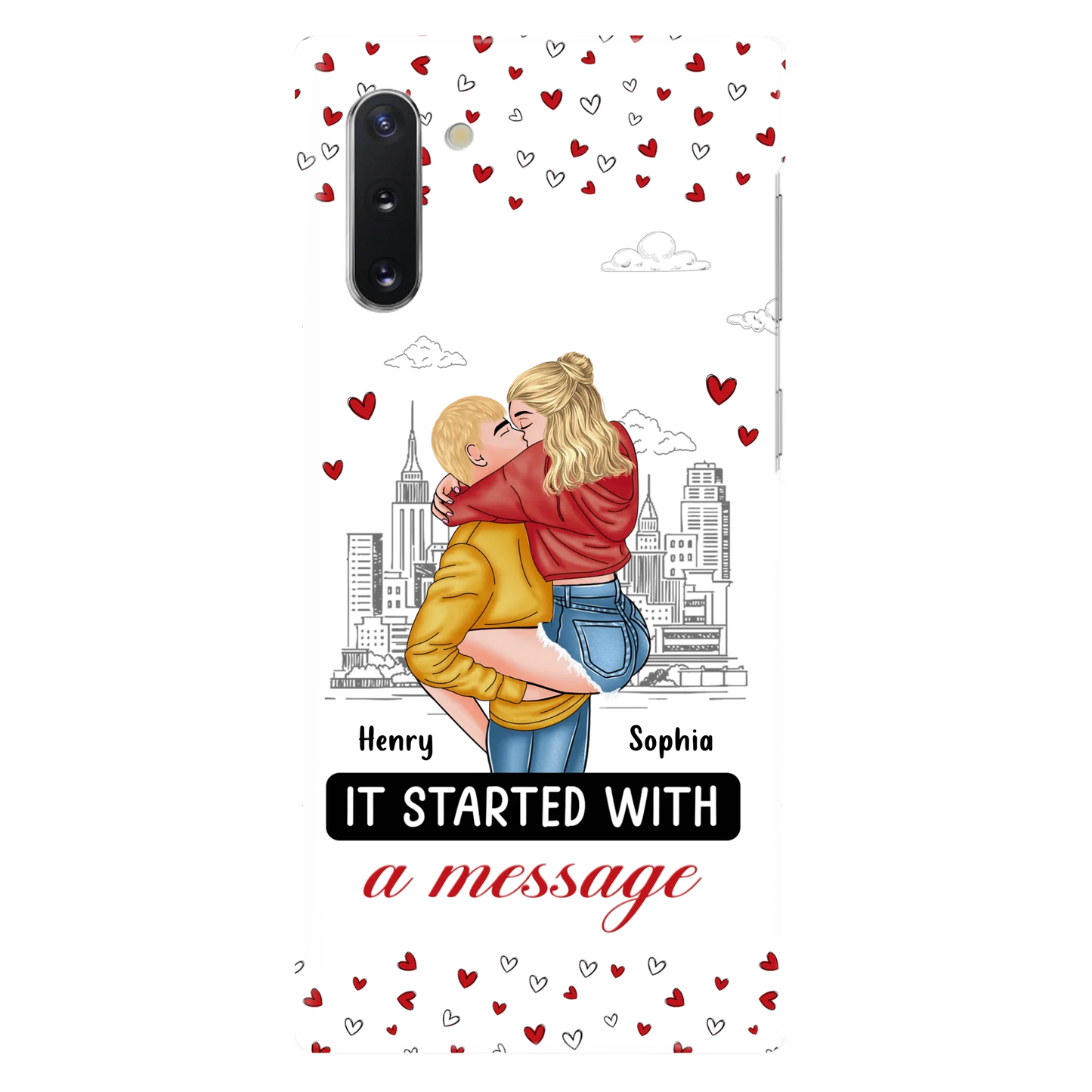 Custom Personalized Couple Phone Case For iPhone/ Samsung - Gift Idea For Couple - It Started With A Message