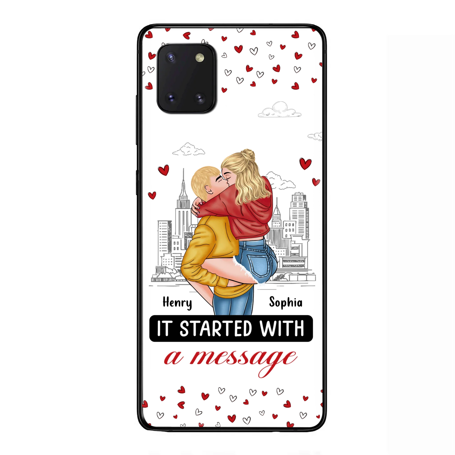 Custom Personalized Couple Phone Case For iPhone/ Samsung - Gift Idea For Couple - It Started With A Message