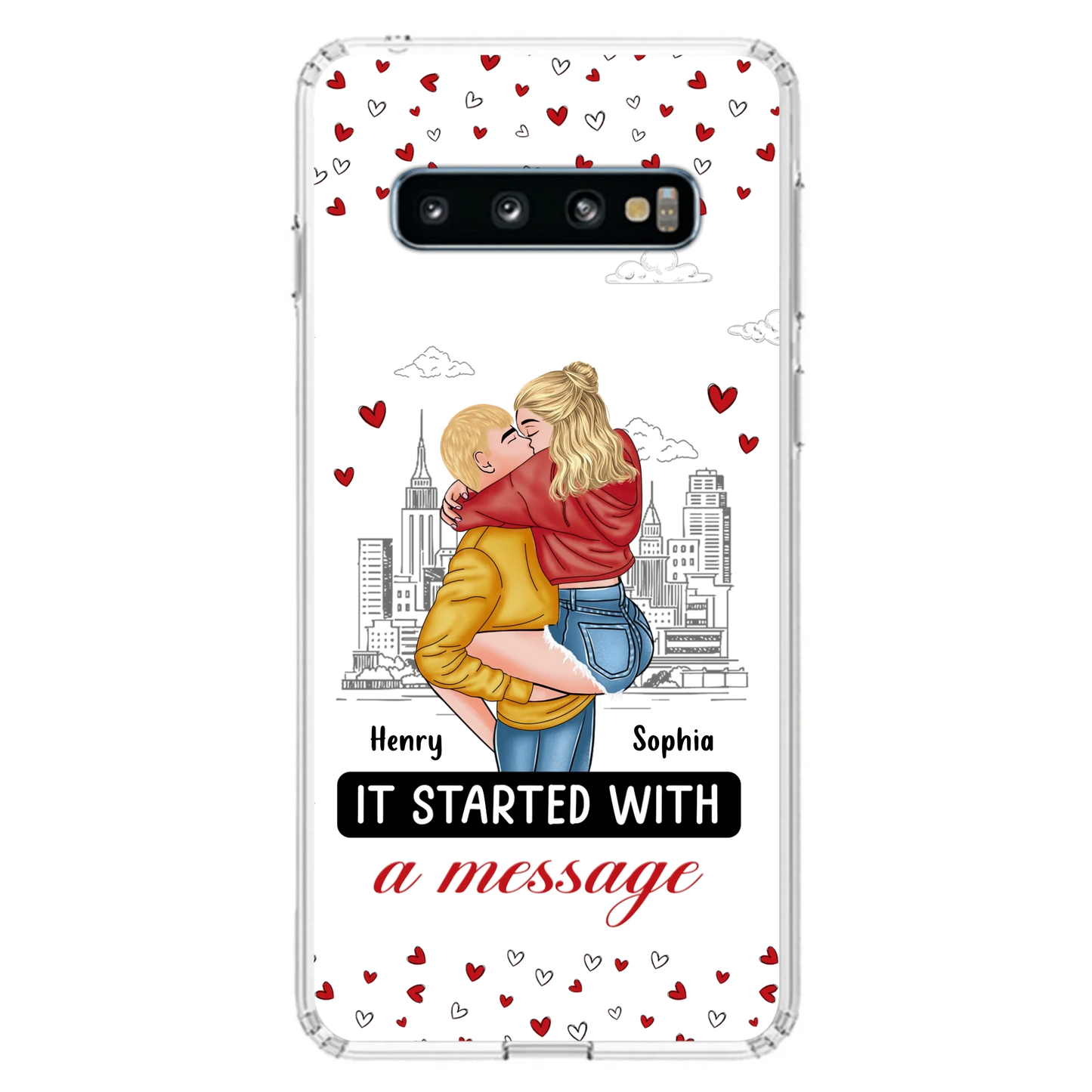 Custom Personalized Couple Phone Case For iPhone/ Samsung - Gift Idea For Couple - It Started With A Message