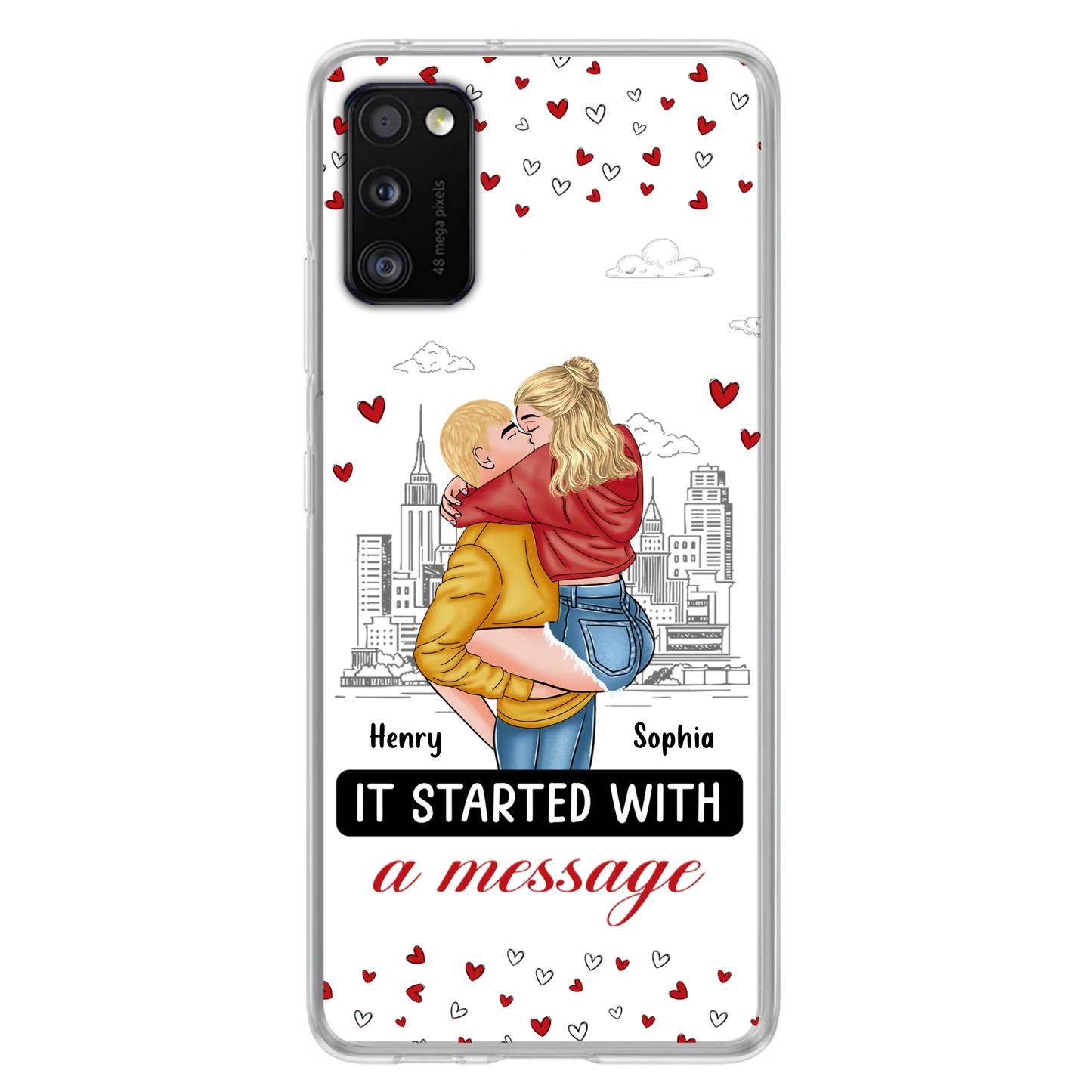 Custom Personalized Couple Phone Case For iPhone/ Samsung - Gift Idea For Couple - It Started With A Message